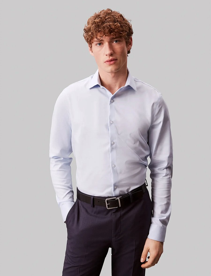 Calvin Klein - SLIM STR COLLAR SLD - formelle hemden - navy - 2