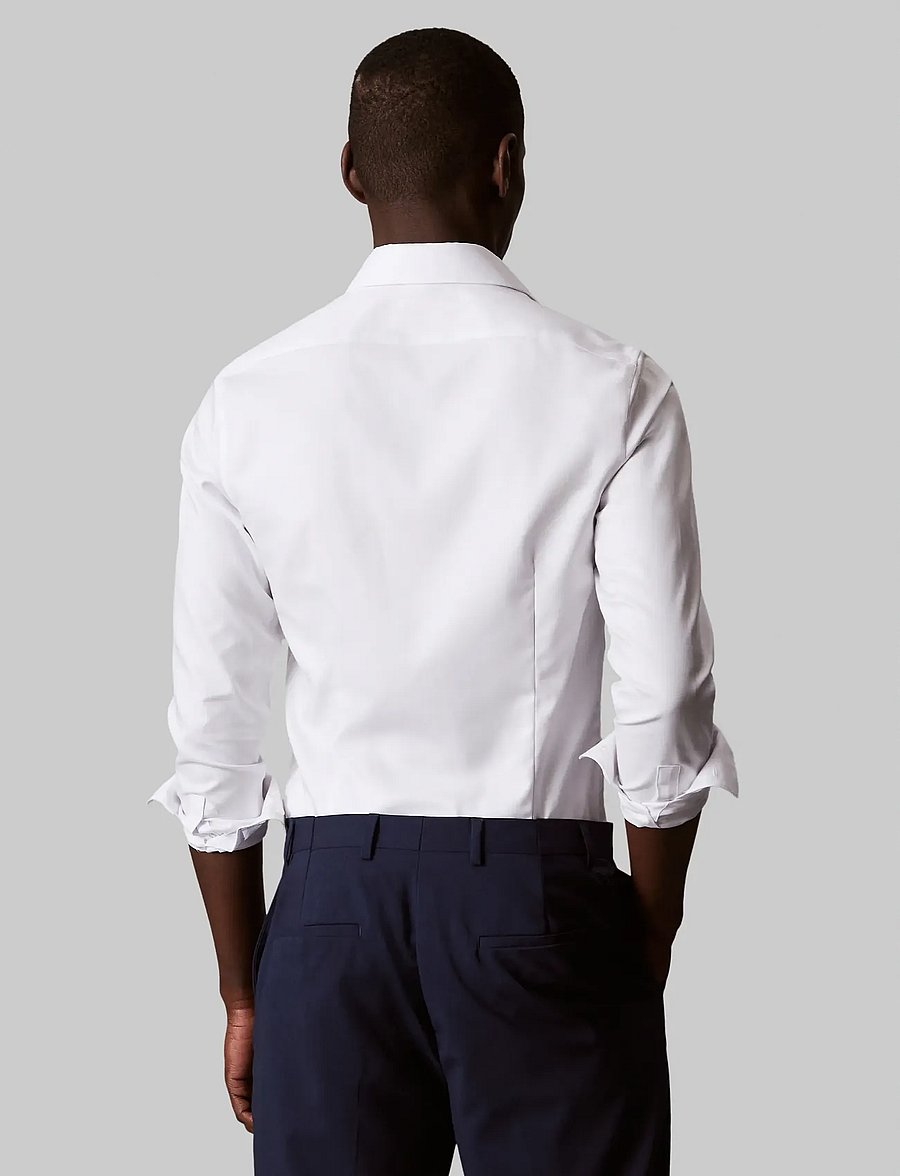 Calvin Klein - SLIM STR COLLAR SLD - kostymskjortor - white - 3