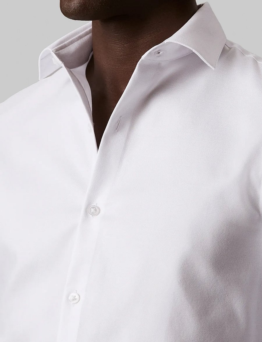 Calvin Klein - SLIM STR COLLAR SLD - kostymskjortor - white - 5