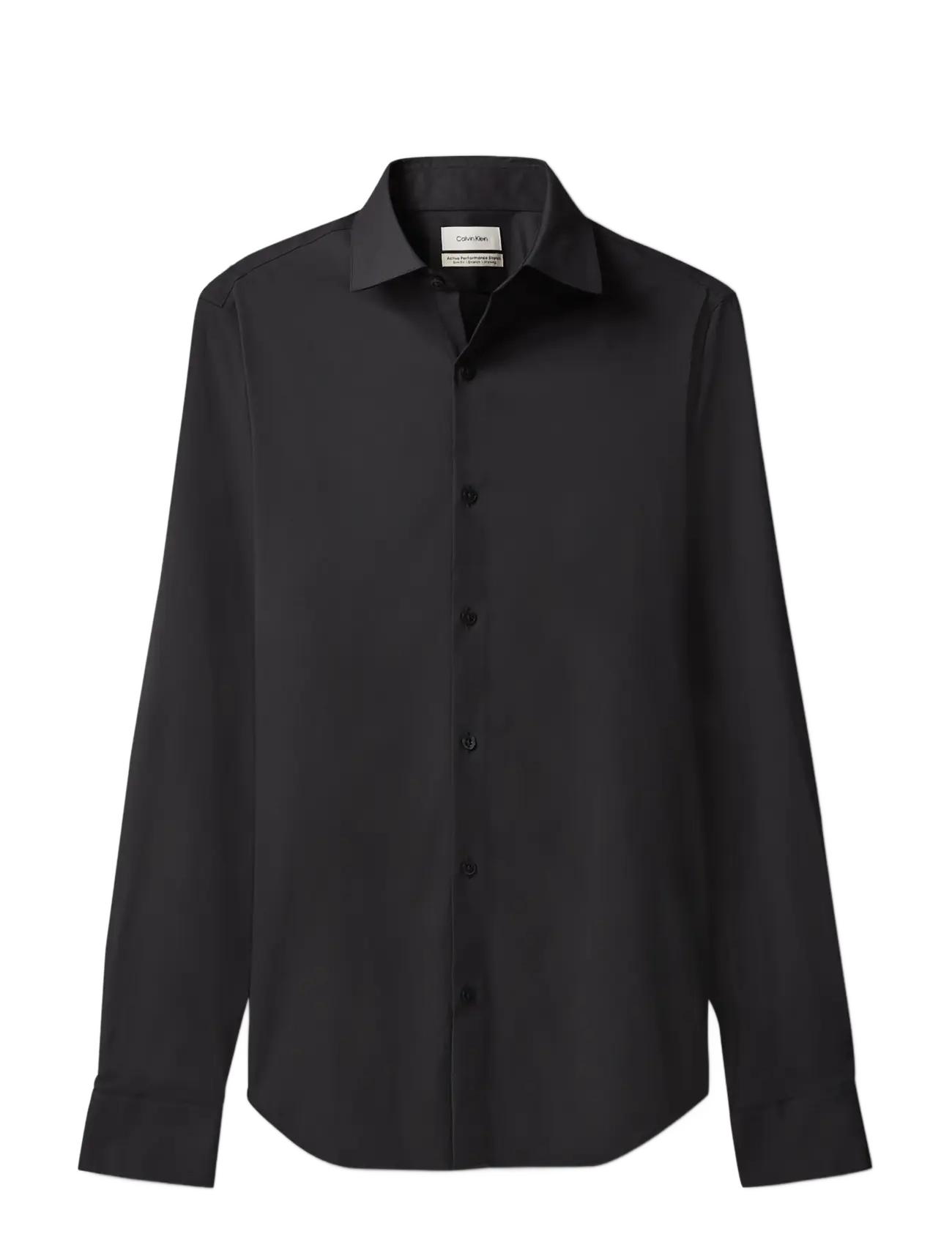 Calvin Klein Slim Actv Perf Str Sld, 42, Shirts, Schwarz - Business Männerswear