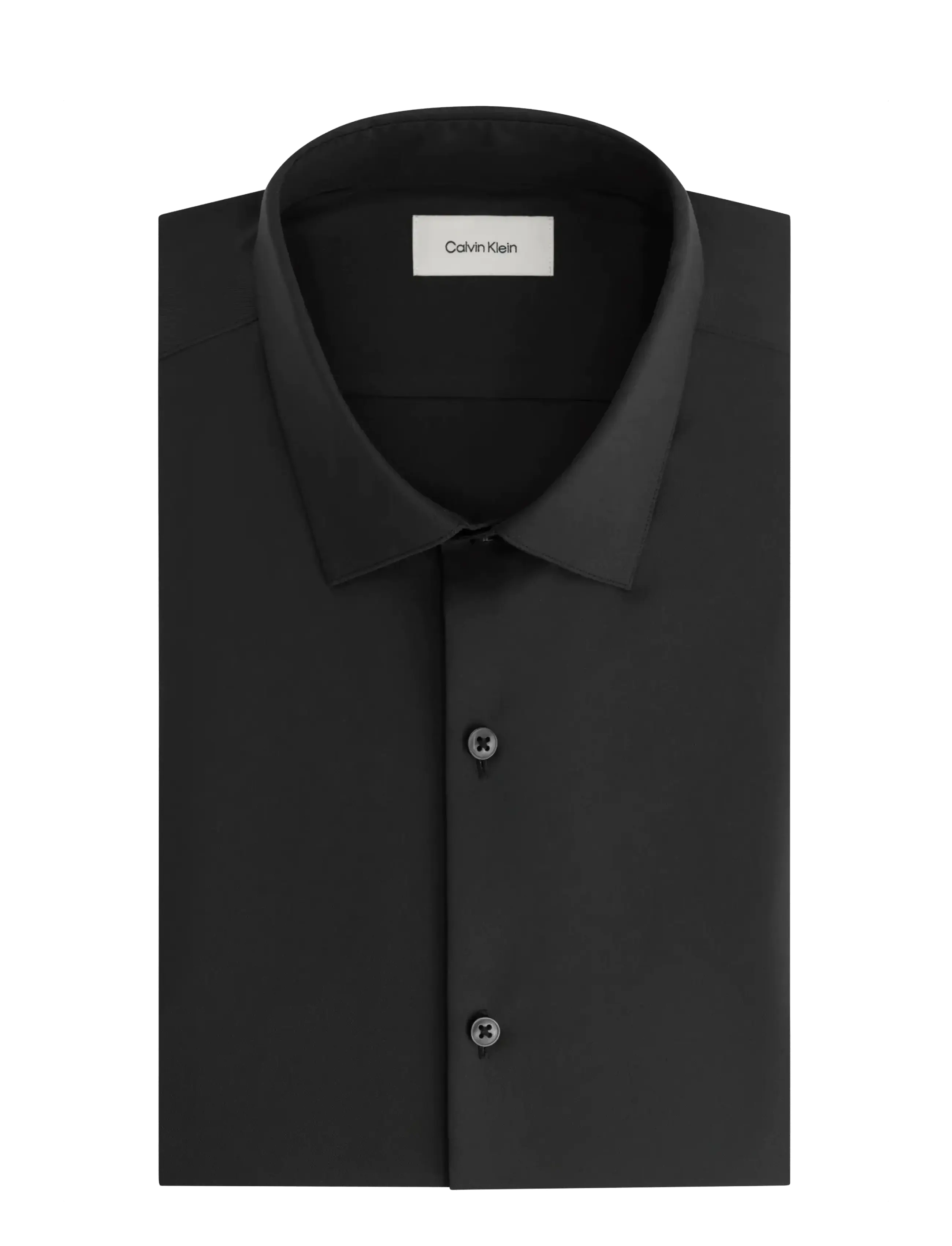 Calvin Klein SLIM ACTV PERF STR SLD - Skjorter - BLACK / black