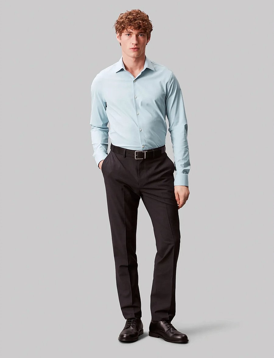 Calvin Klein - SLIM ACTV PERF STR SLD - pidulikud särgid - deep navy - 3
