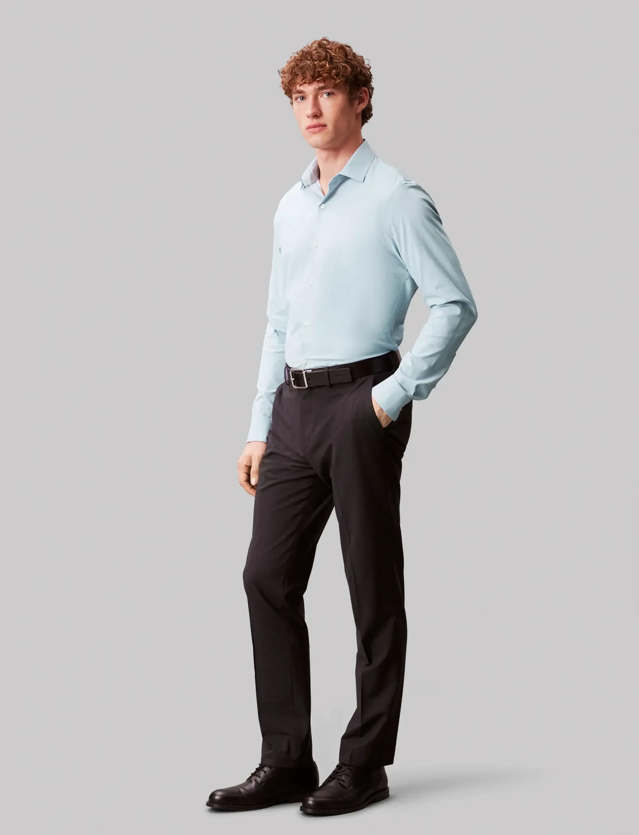 Calvin Klein - SLIM ACTV PERF STR SLD - pidulikud särgid - deep navy - 4
