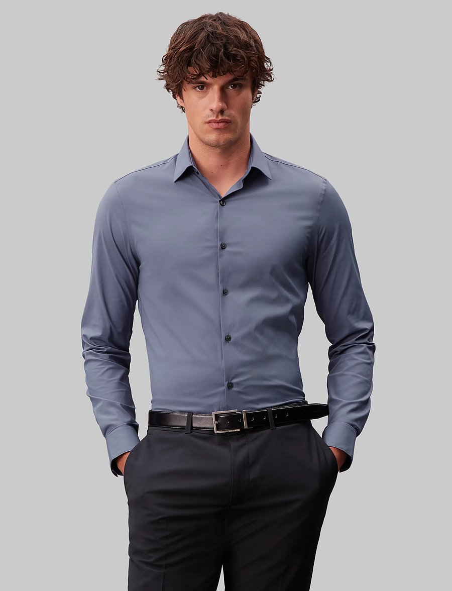Calvin Klein - SLIM ACTV PERF STR SLD - formelle hemden - deep navy - 5