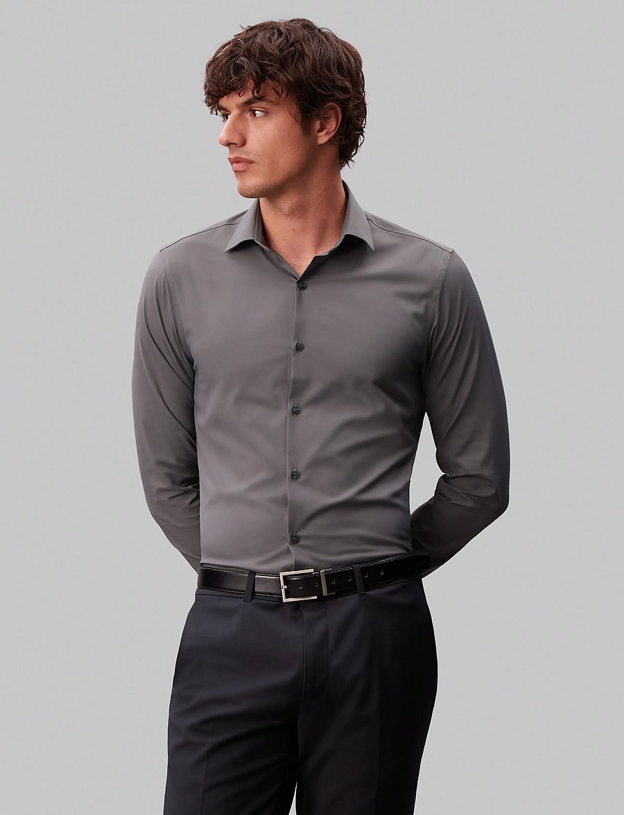 Calvin Klein - SLIM ACTV PERF STR SLD - kostymskjortor - magnet - 2