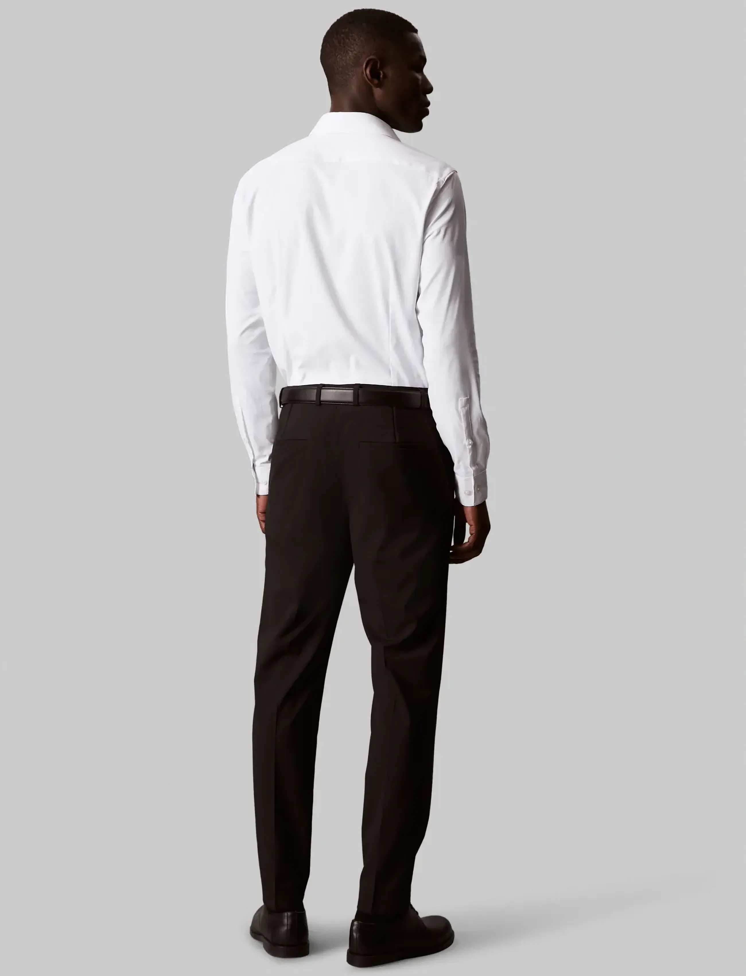 Calvin Klein - SLIM ACTV PERF STR SLD - formal shirts - white - 4