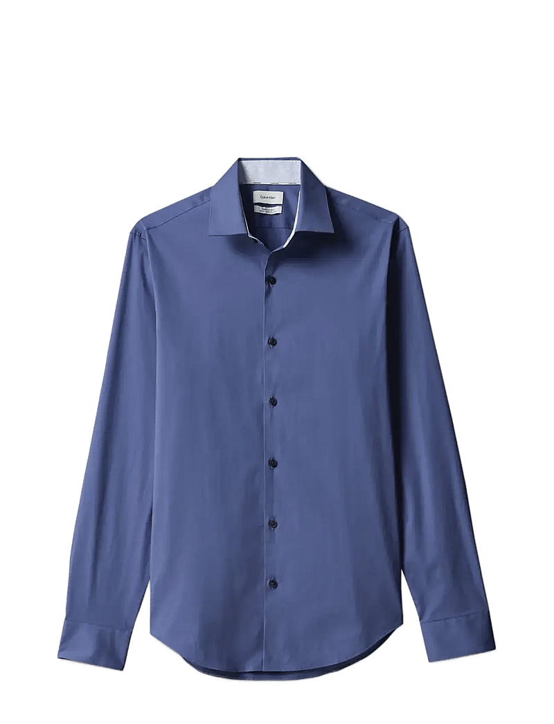 Calvin Klein - SLIM ESNTL POPLIN STR SLD - formelle skjorter - medium blue - 1