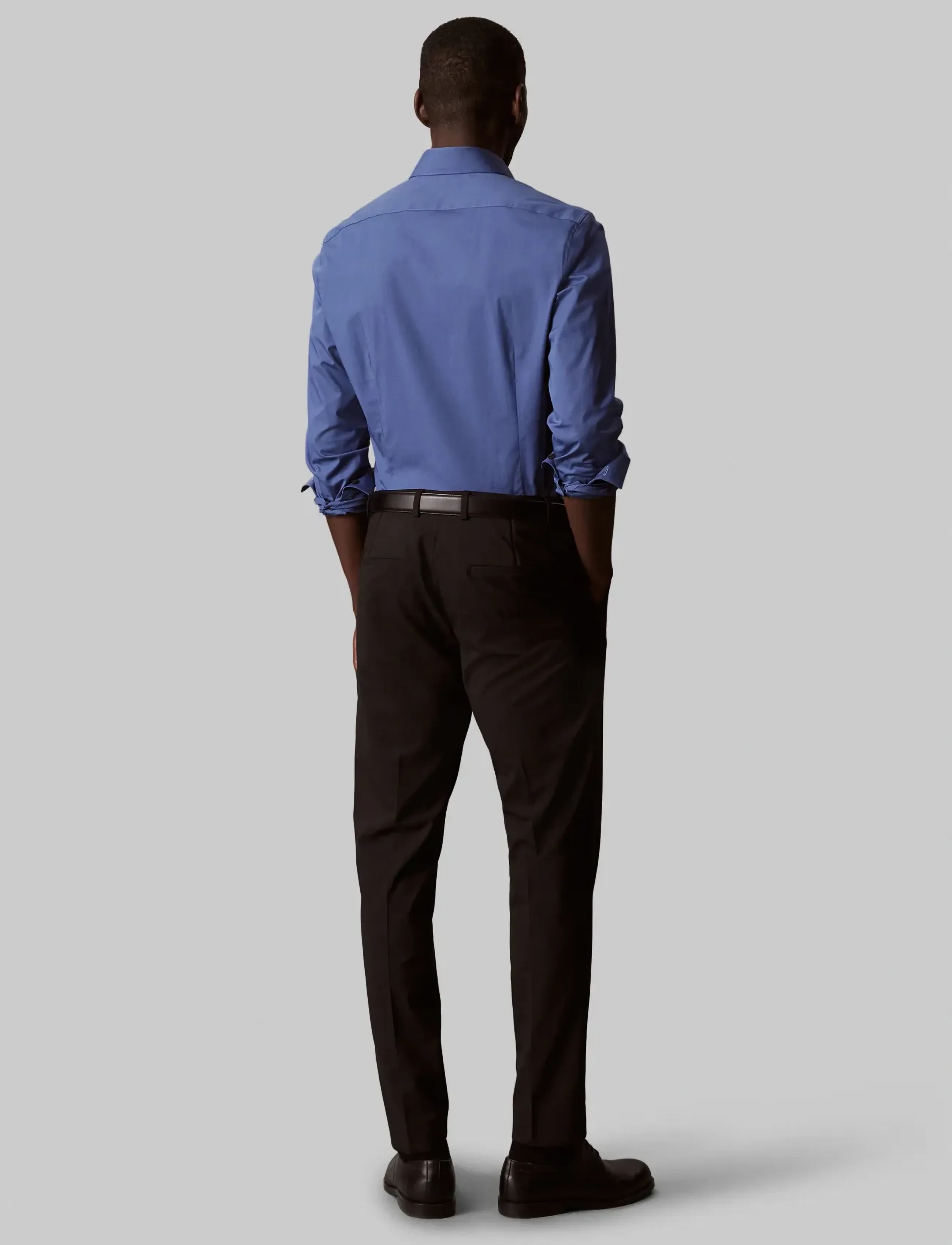 Calvin Klein Slim Esntl Poplin Str Sld, Mænd, Langærmet Slim Fit Poplin Skjorte, Blå, Str: 38