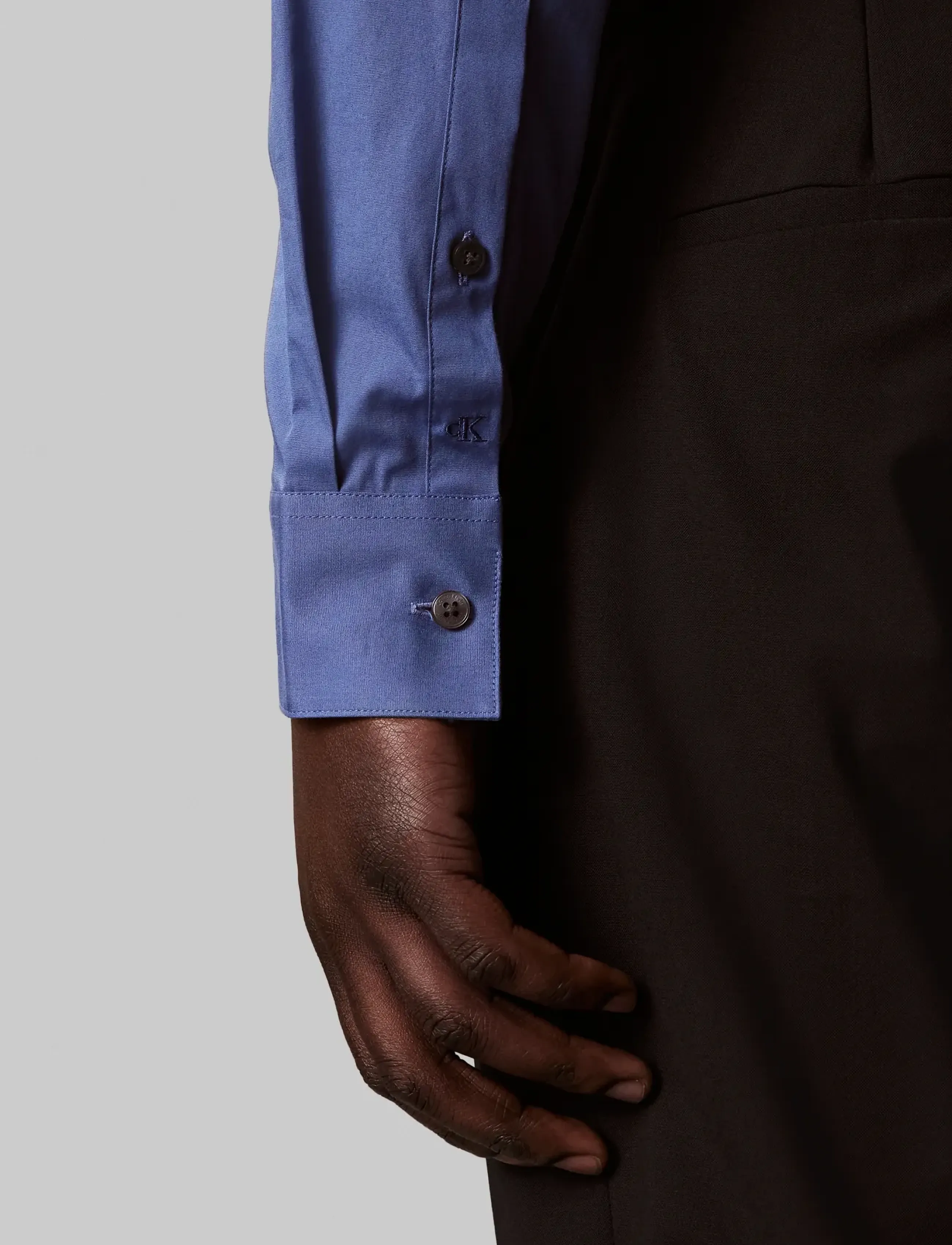 Calvin Klein - SLIM ESNTL POPLIN STR SLD - formelle hemden - medium blue - 3