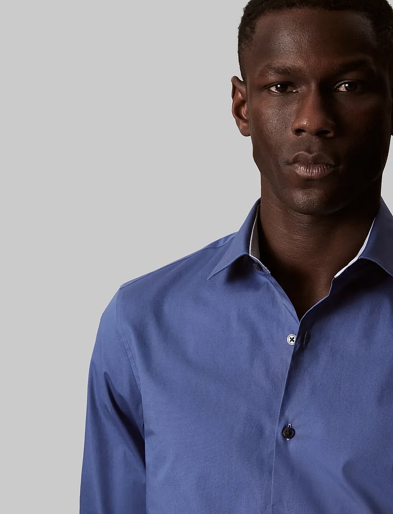 Calvin Klein - SLIM ESNTL POPLIN STR SLD - formelle skjorter - medium blue - 5