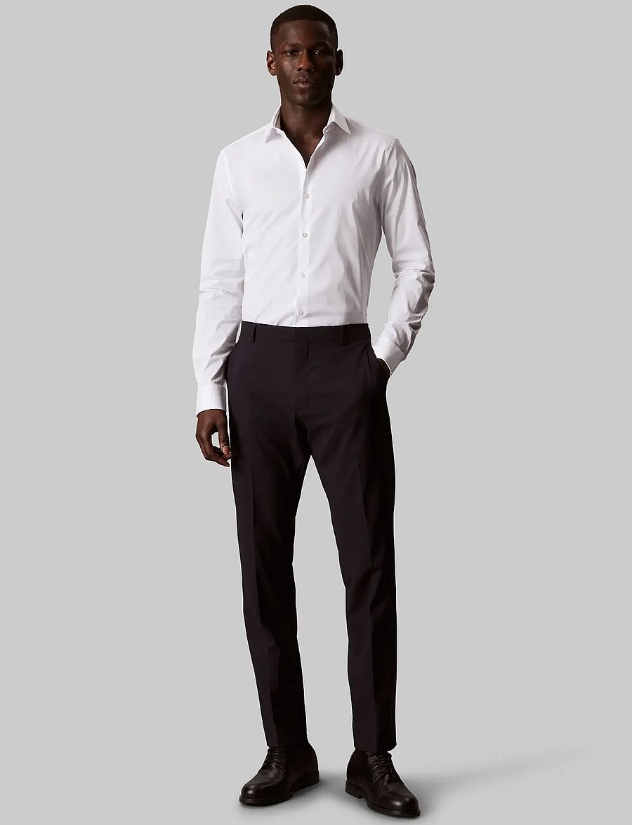 Calvin Klein - SLIM ESNTL POPLIN STR SLD - formal shirts - white - 2