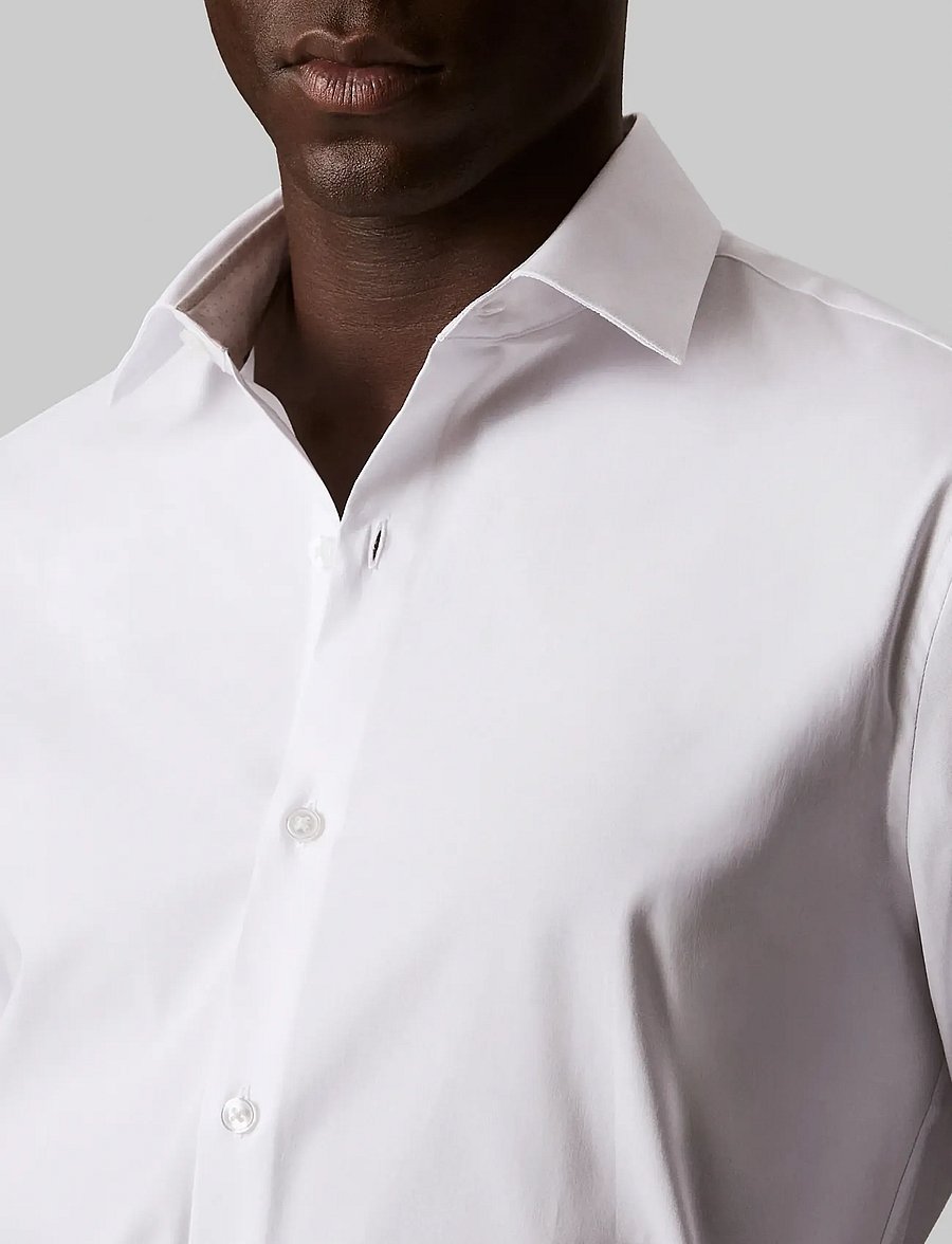 Calvin Klein - SLIM ESNTL POPLIN STR SLD - formal shirts - white - 5
