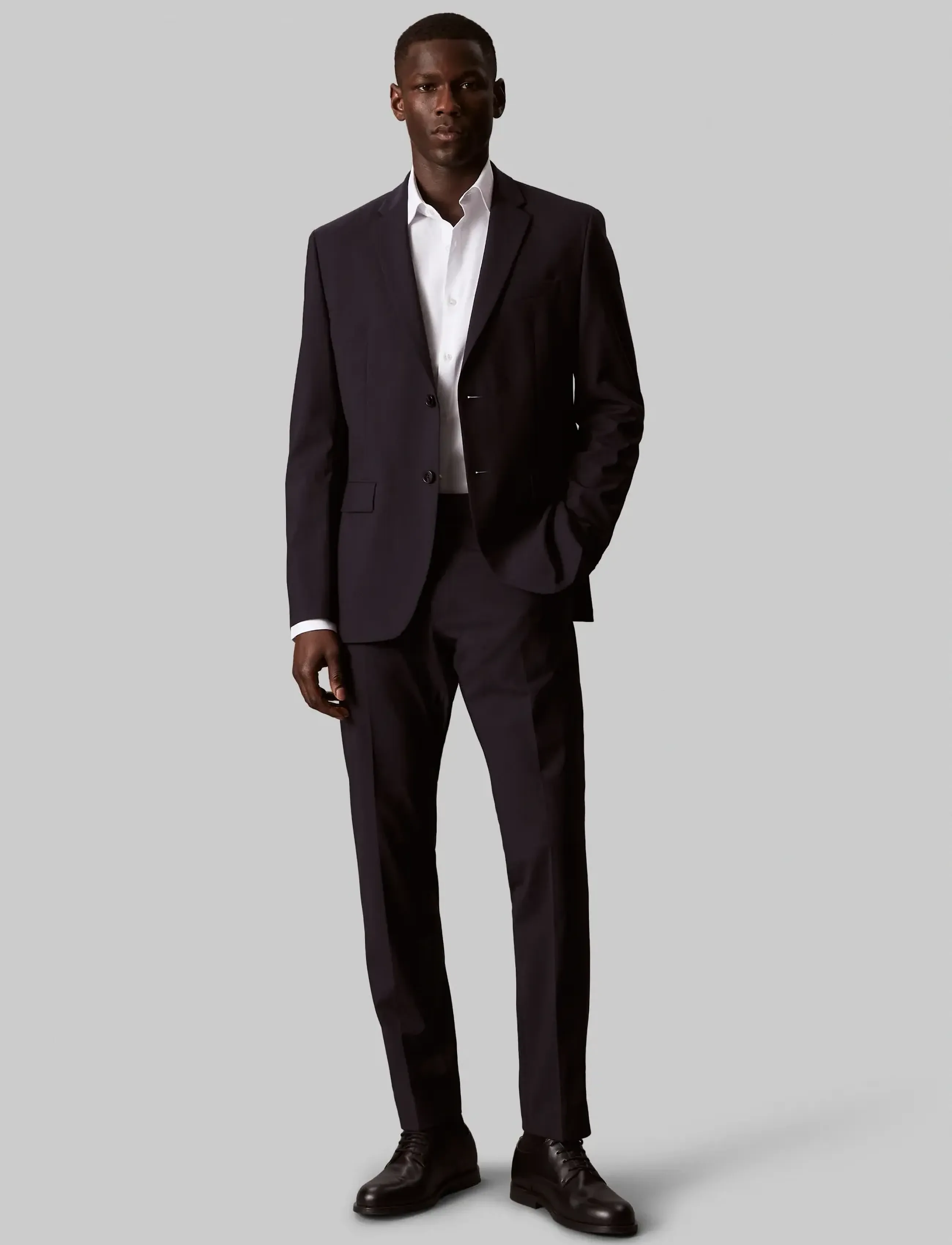 Calvin Klein - SLIM ESNTL POPLIN STR SLD - formelle skjorter - white - 4