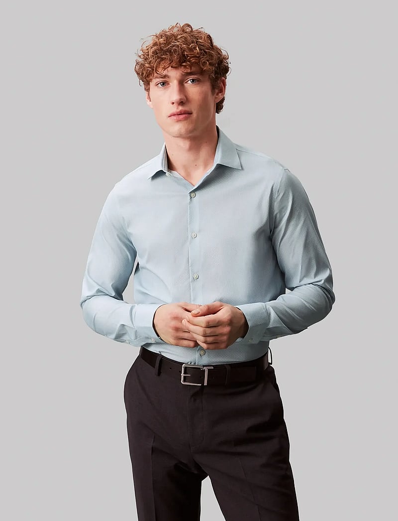 Calvin Klein - SLIM ACTV PERF STR PRT - koszule wizytowe - glacier blue - 0