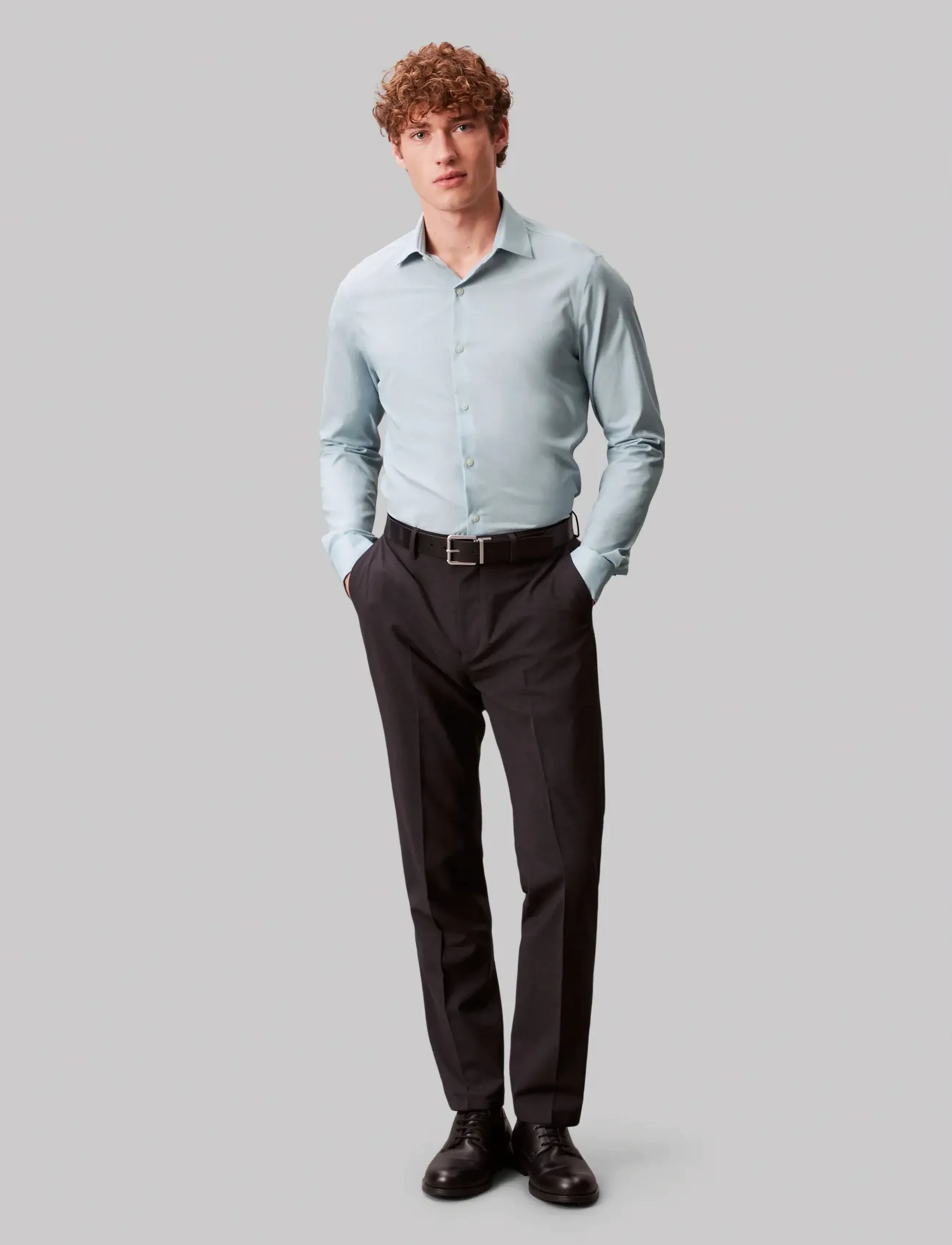 Calvin Klein - SLIM ACTV PERF STR PRT - muodolliset kauluspaidat - glacier blue - 2
