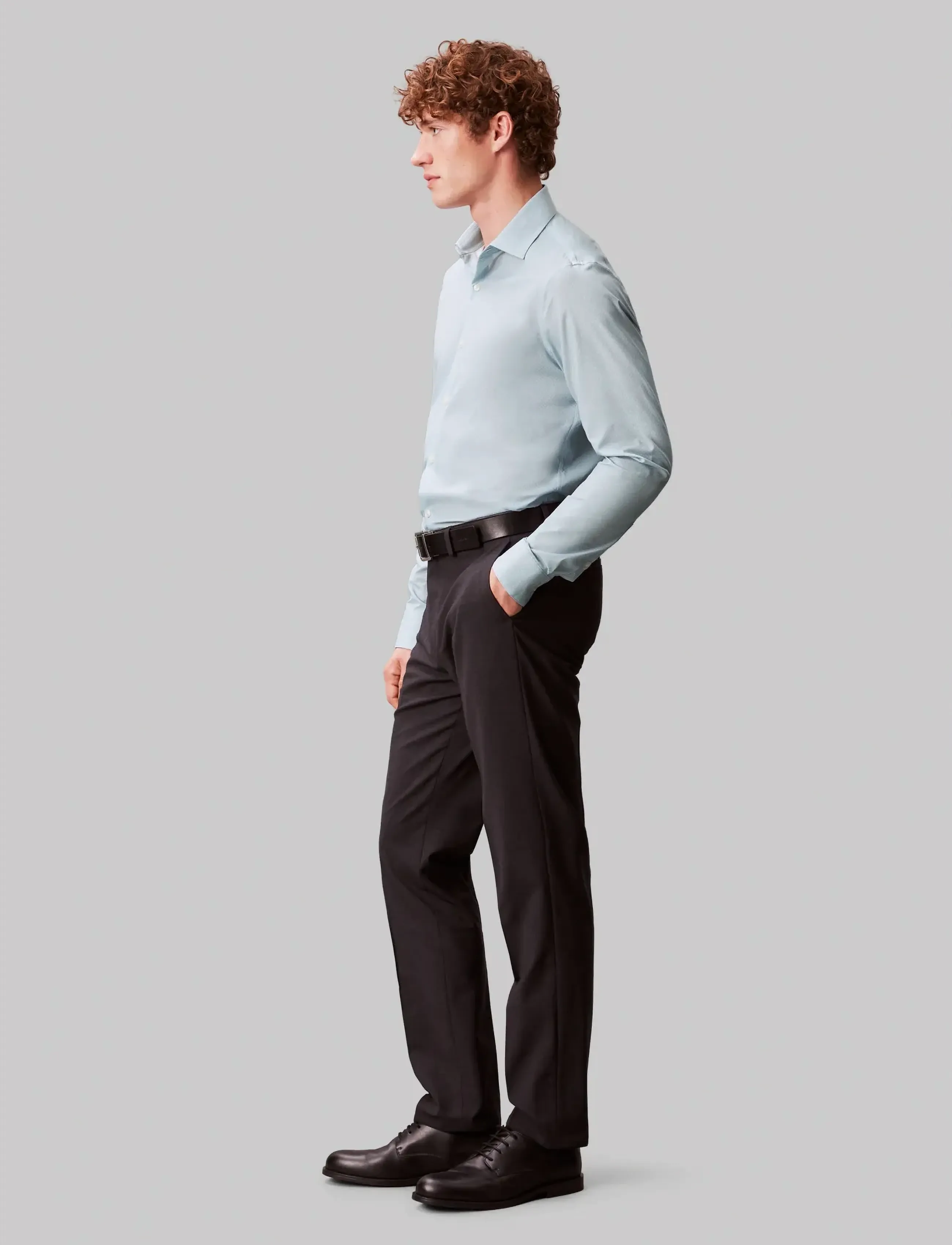 Calvin Klein - SLIM ACTV PERF STR PRT - muodolliset kauluspaidat - glacier blue - 4