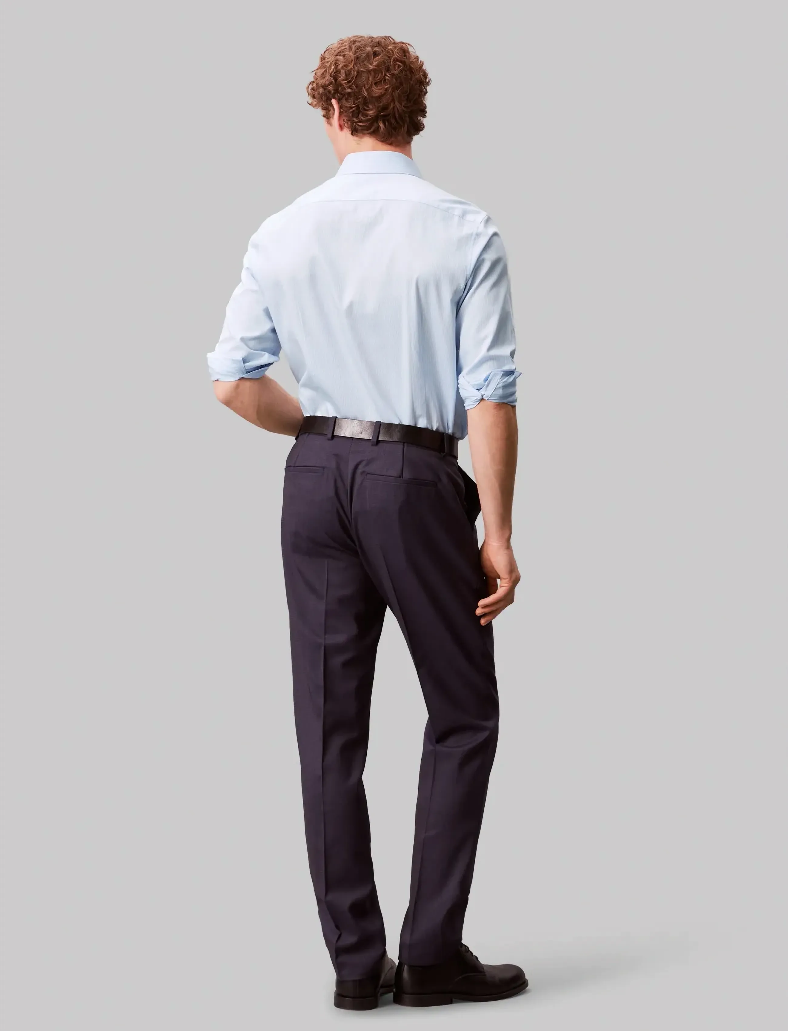 Calvin Klein - SLIM SFT WSHD STR STP - gestreifte hemden - light blue - 3