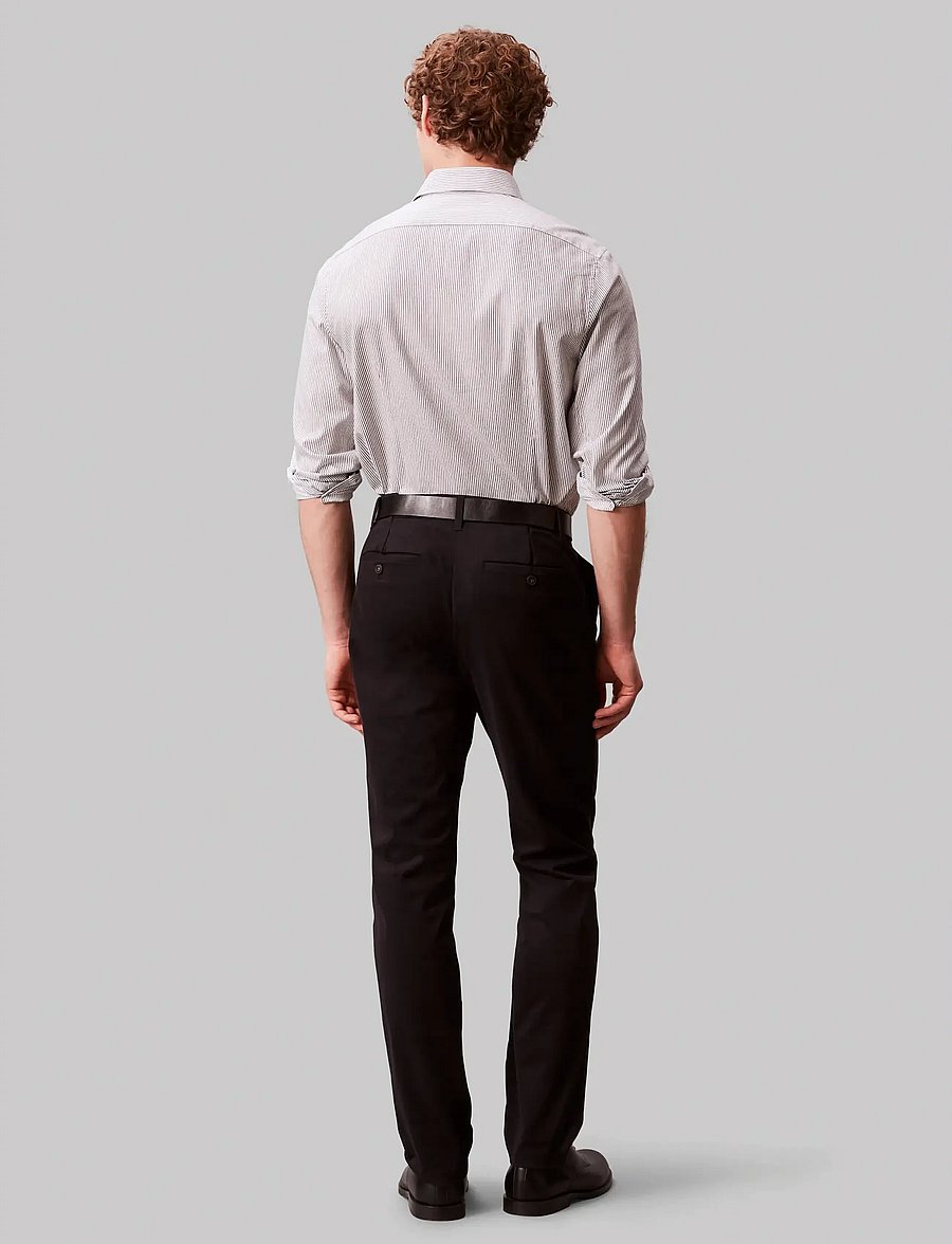 Calvin Klein - SLIM SFT WSHD STR STP - randiga skjortor - navy - 2