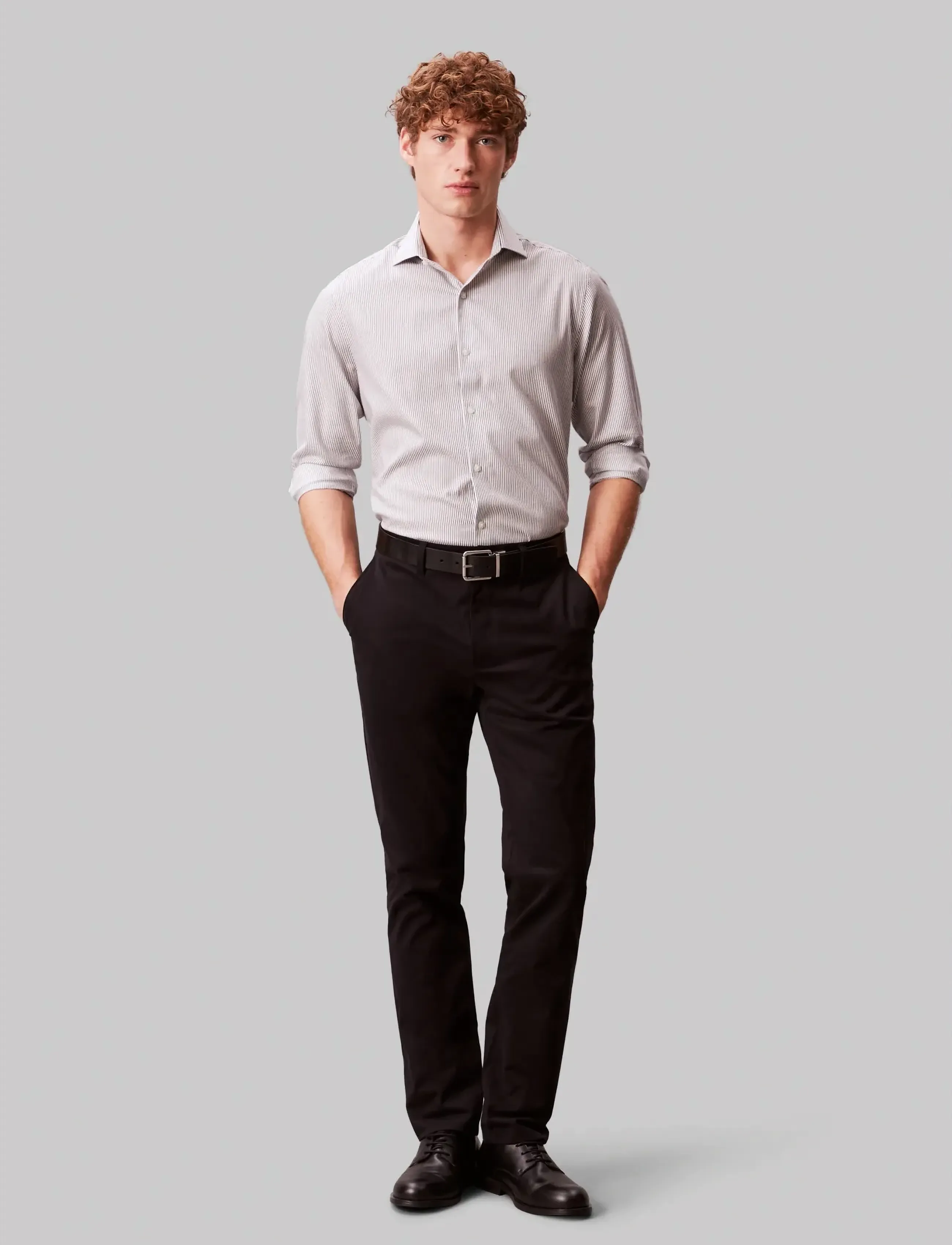 Calvin Klein - SLIM SFT WSHD STR STP - striped shirts - navy - 3