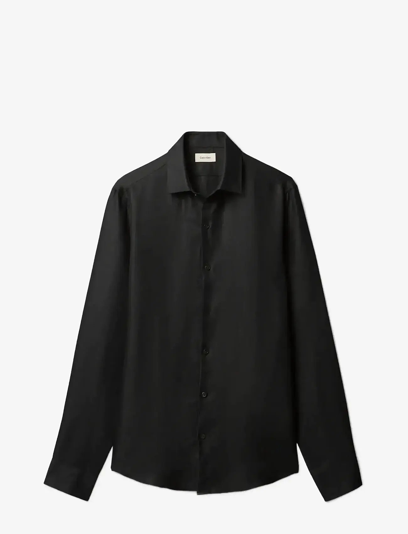 Calvin Klein - SLIM REF LINEN BLD SLD - formelle skjorter - black - 1