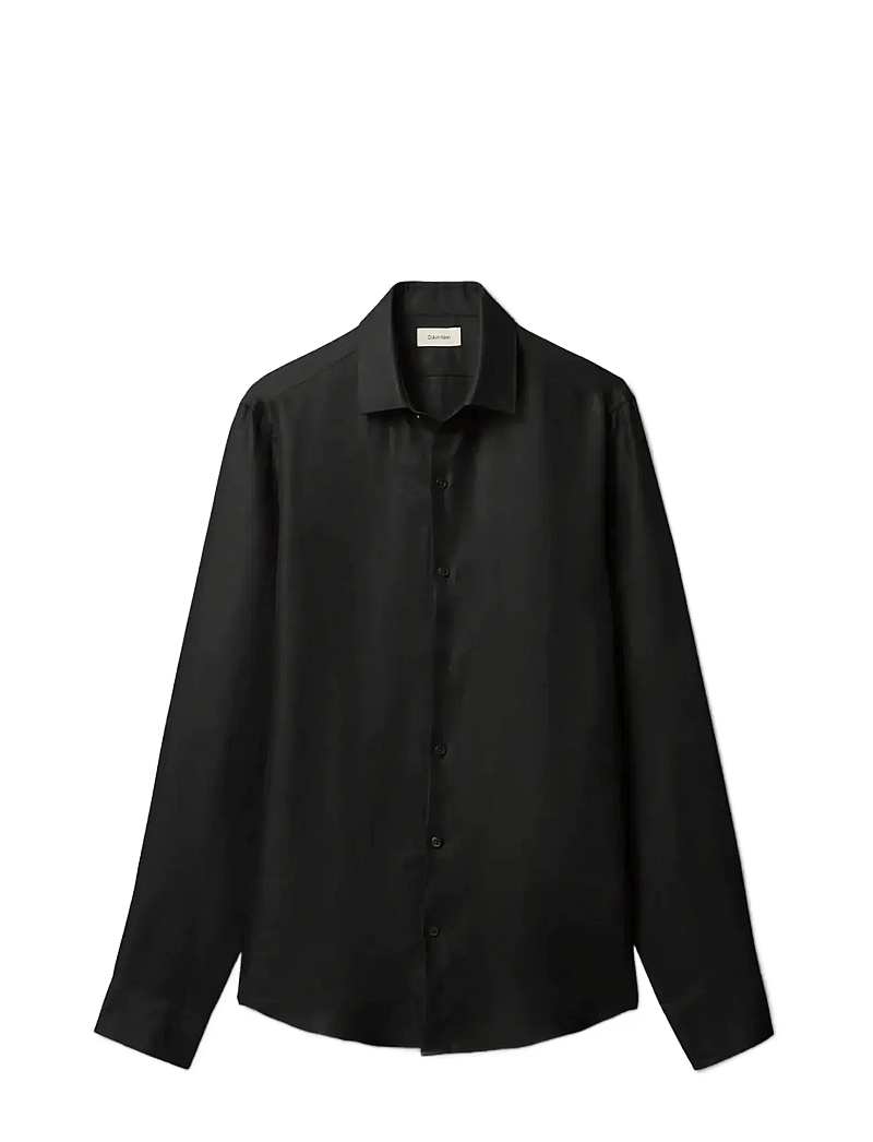 Calvin Klein - SLIM REF LINEN BLD SLD - formelle skjorter - black - 1