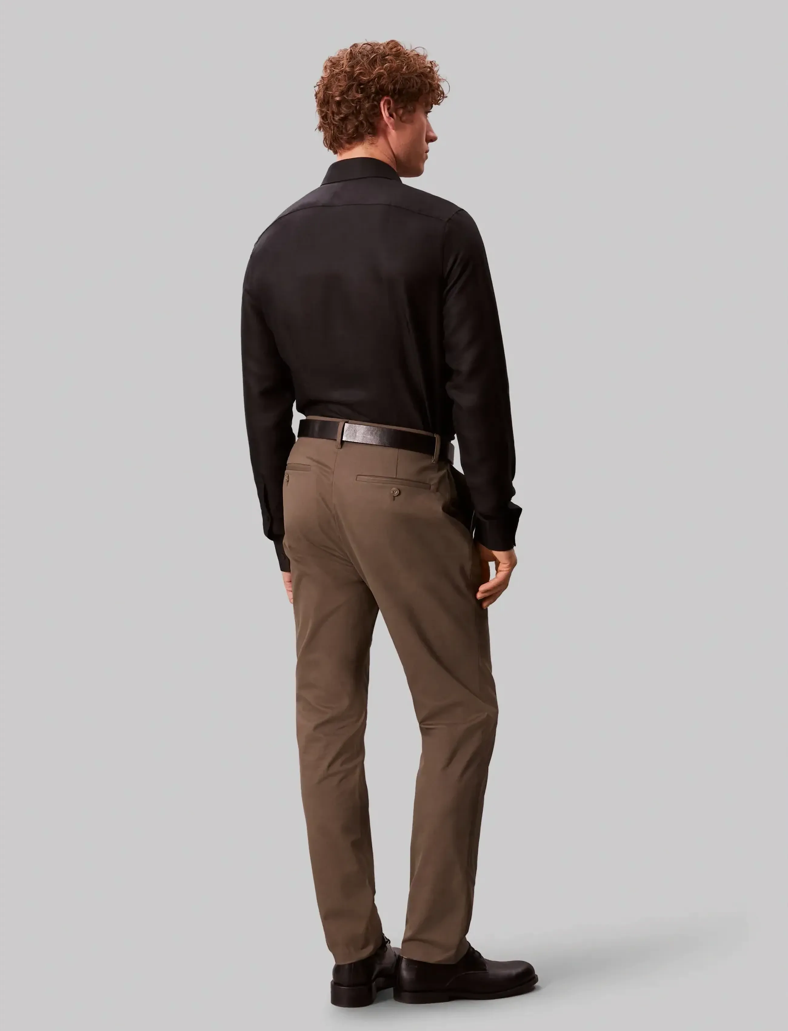 Calvin Klein - SLIM REF LINEN BLD SLD - pidulikud särgid - black - 3