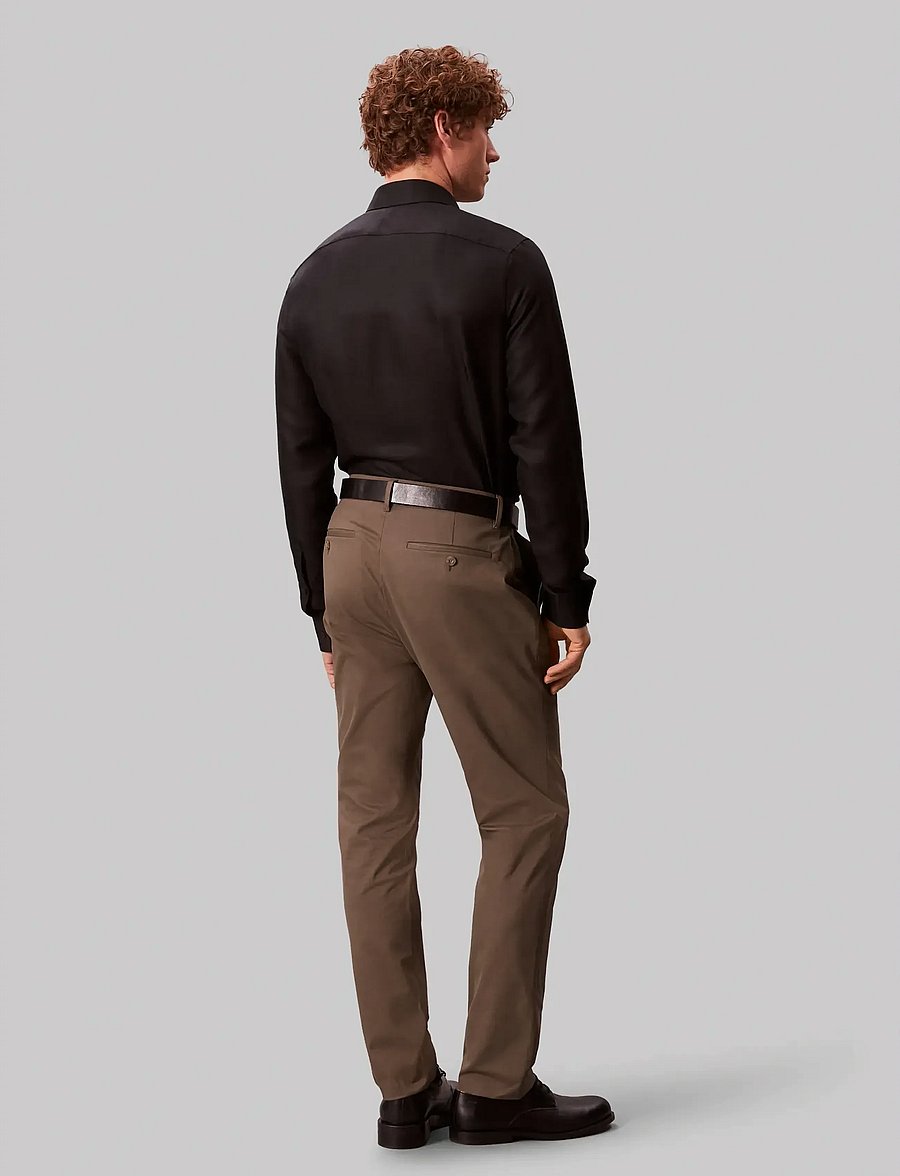 Calvin Klein - SLIM REF LINEN BLD SLD - formelle hemden - black - 3