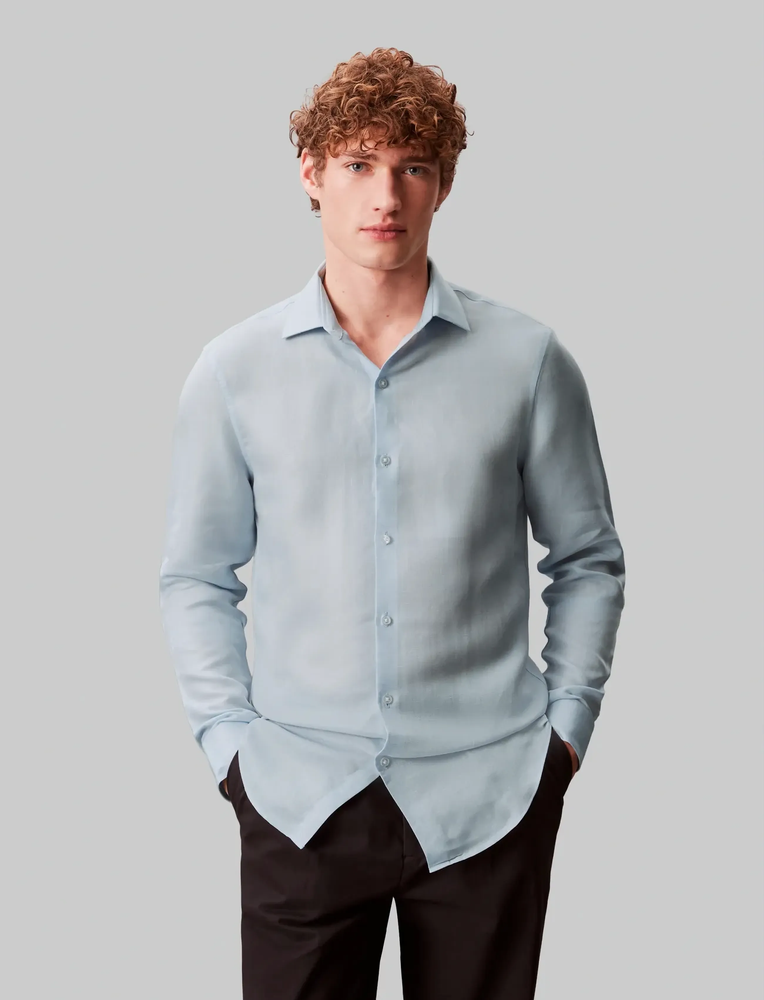 Calvin Klein SLIM REF LINEN BLD SLD - Nyheter - BLUE / blue