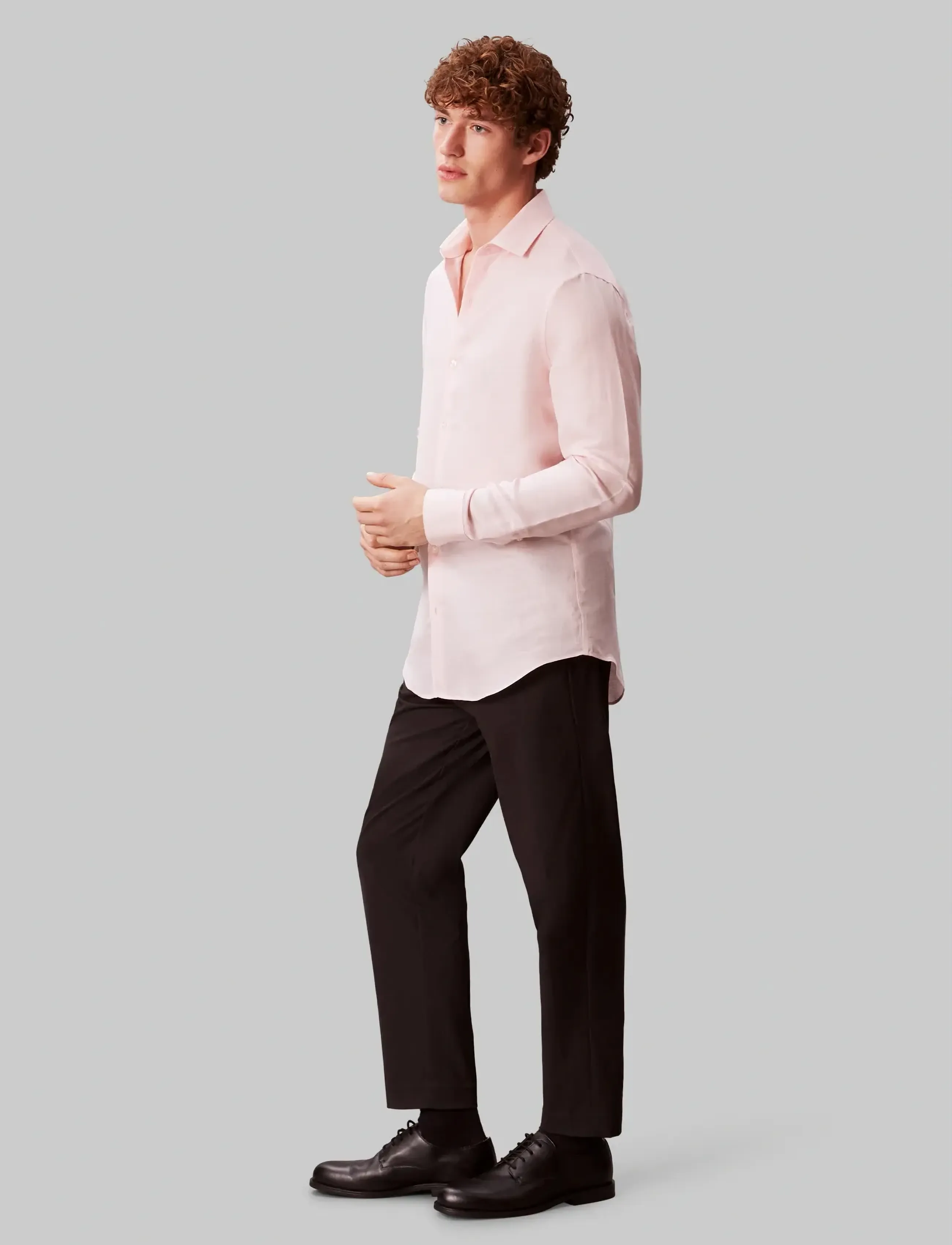 Calvin Klein - SLIM REF LINEN BLD SLD - formelle hemden - pink - 2