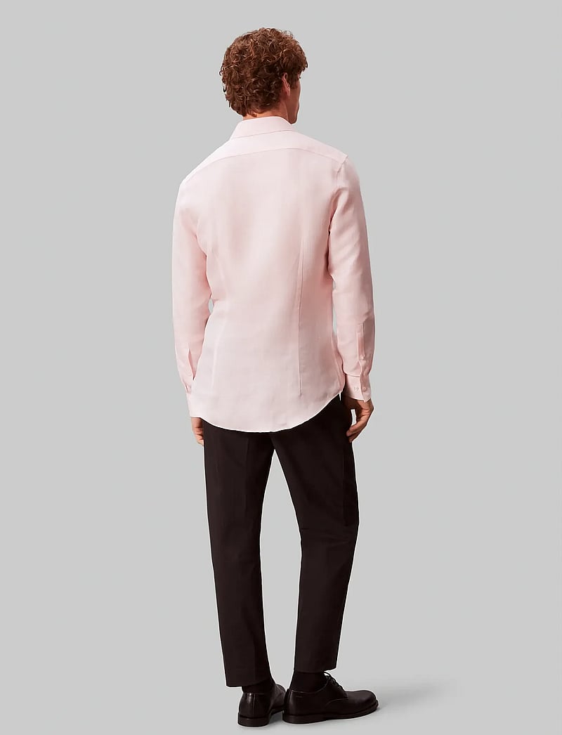 Calvin Klein - SLIM REF LINEN BLD SLD - pidulikud särgid - pink - 3