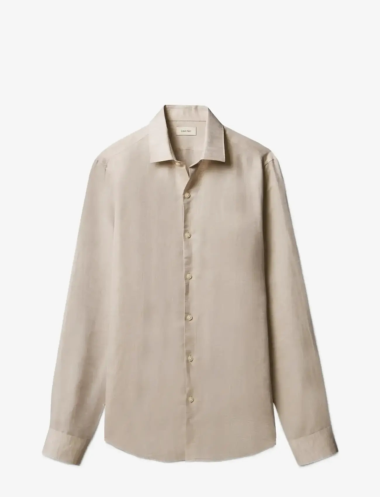 Calvin Klein - SLIM REF LINEN BLD SLD - pidulikud särgid - taupe - 1