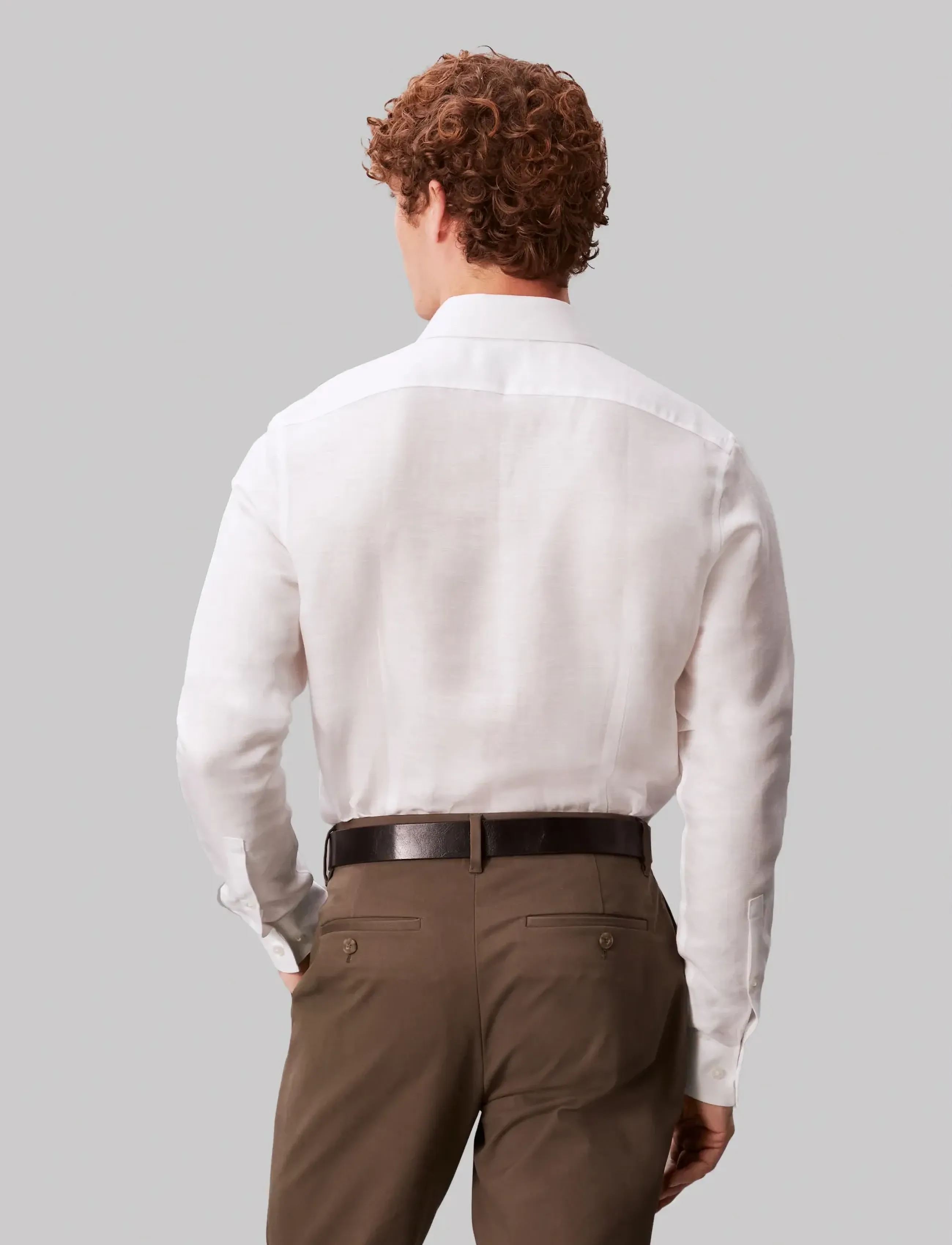 Calvin Klein - SLIM REF LINEN BLD SLD - business-hemden - white - 3