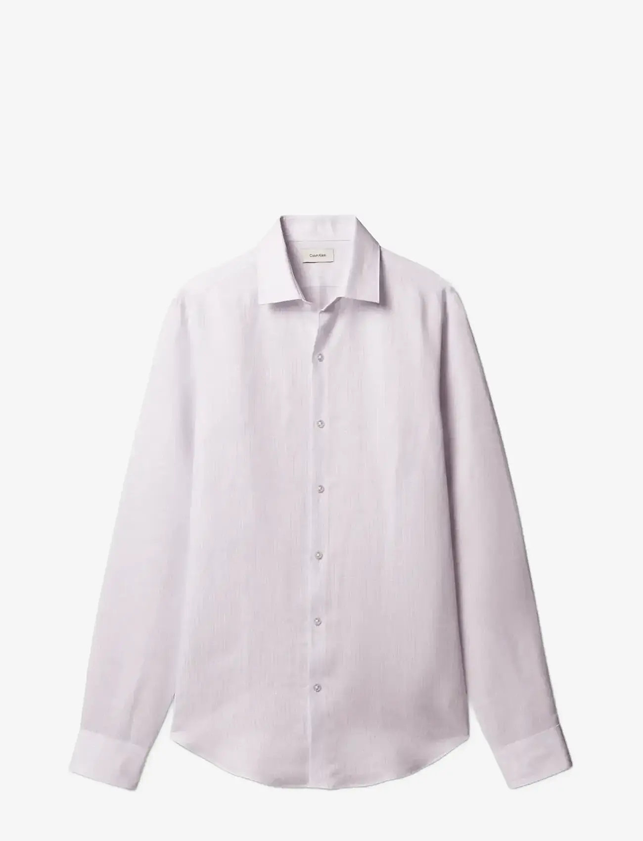 Calvin Klein - SLIM REF LINEN BLD STP - kostymskjortor - blue multi - 1