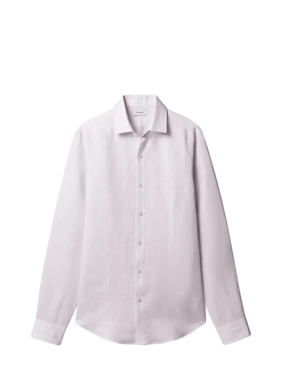 Calvin Klein - SLIM REF LINEN BLD STP - ametlikud särgid - blue multi - 1