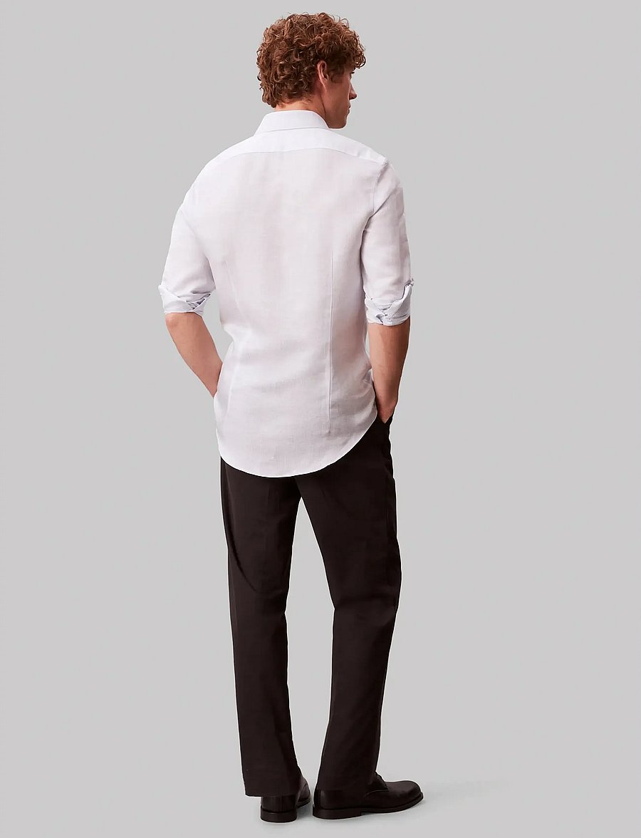 Calvin Klein - SLIM REF LINEN BLD STP - ametlikud särgid - blue multi - 2