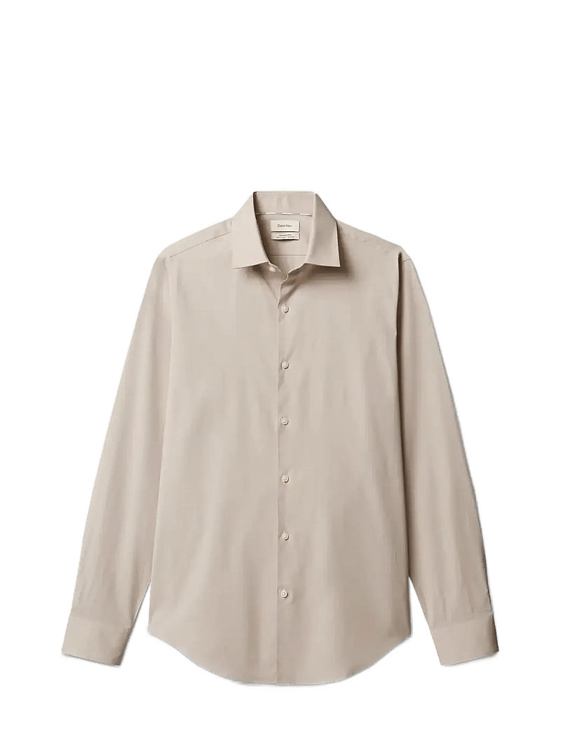 Calvin Klein - SLIM REF LINEN BLD STP - koszule wizytowe - taupe multi - 1