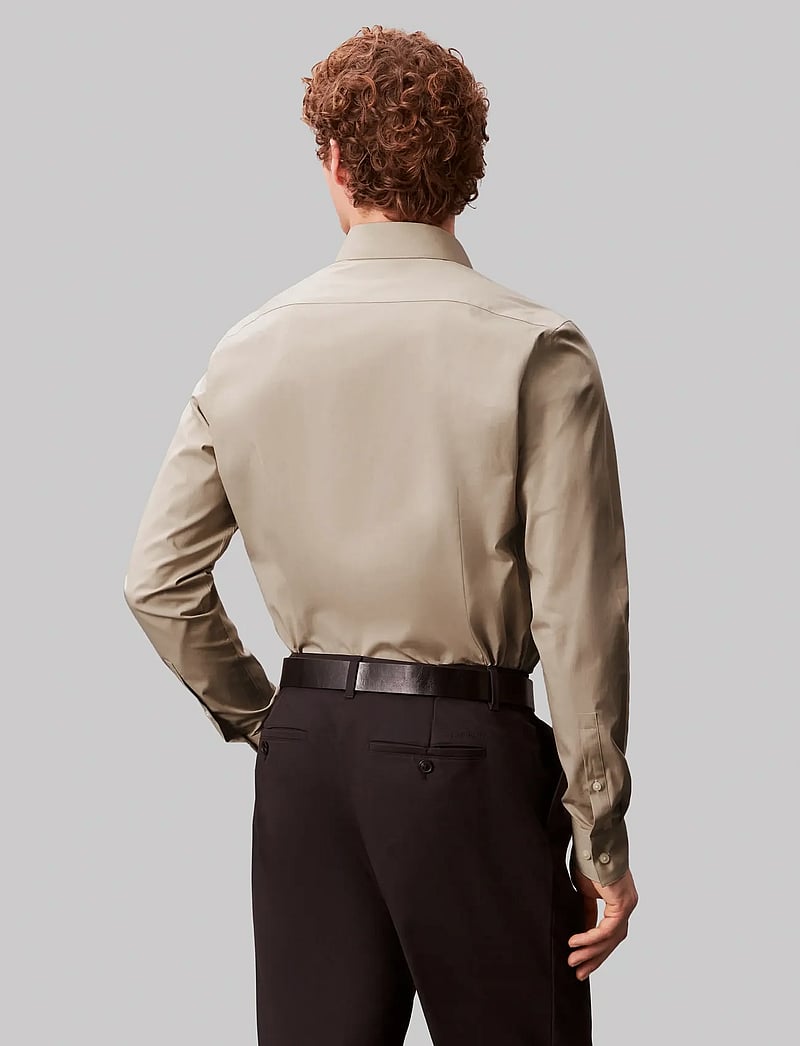 Calvin Klein - SLIM REF LINEN BLD STP - koszule wizytowe - taupe multi - 2