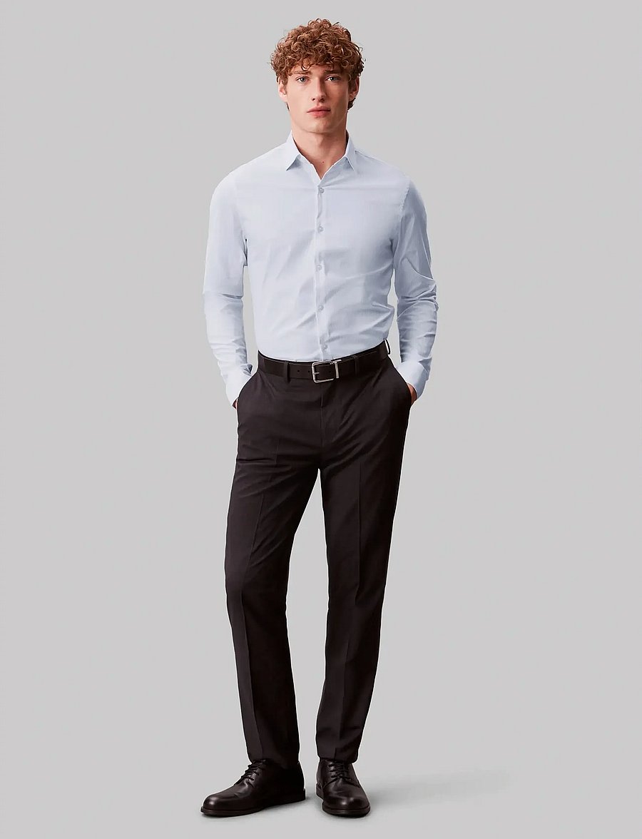Calvin Klein - SLIM UNTK KINETIC STR PRT - gestreifte hemden - stream - 0