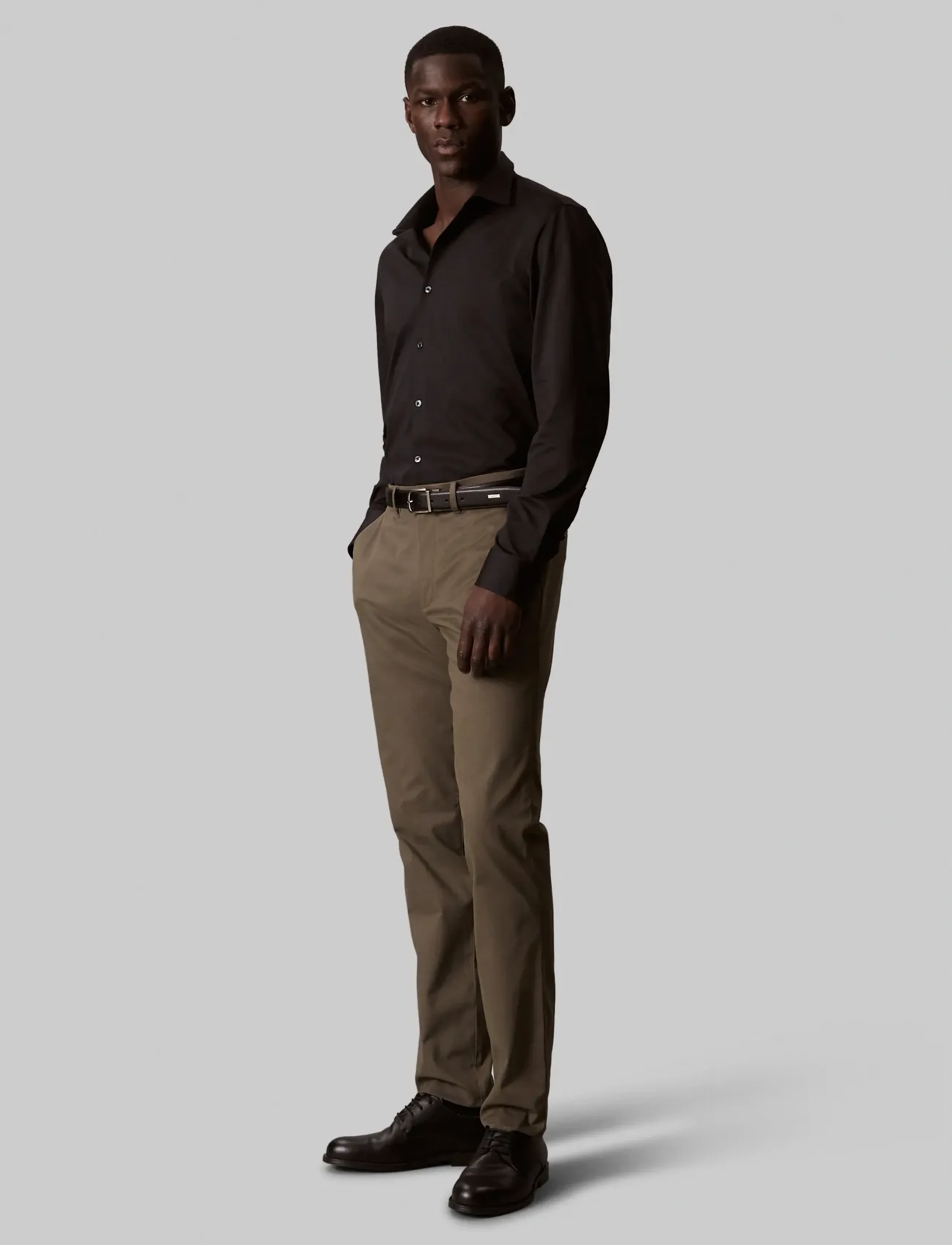 Calvin Klein - SLIM REF KNIT SLD - formelle hemden - black - 2