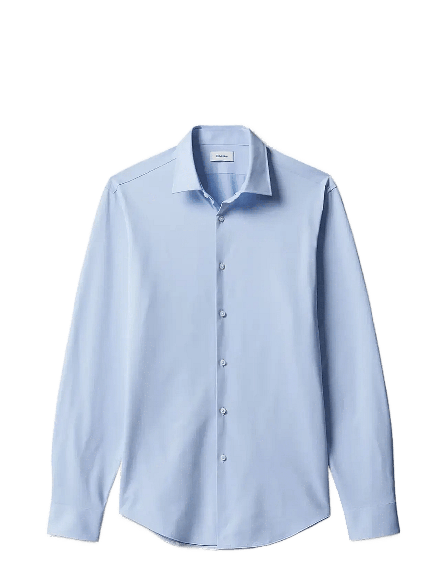 Calvin Klein - SLIM REF KNIT SLD - ametlikud särgid - blue - 1