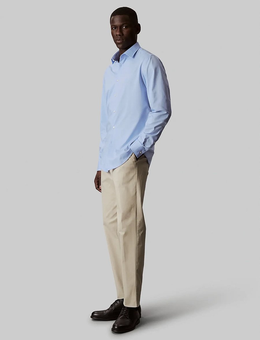 Calvin Klein - SLIM REF KNIT SLD - ametlikud särgid - blue - 3