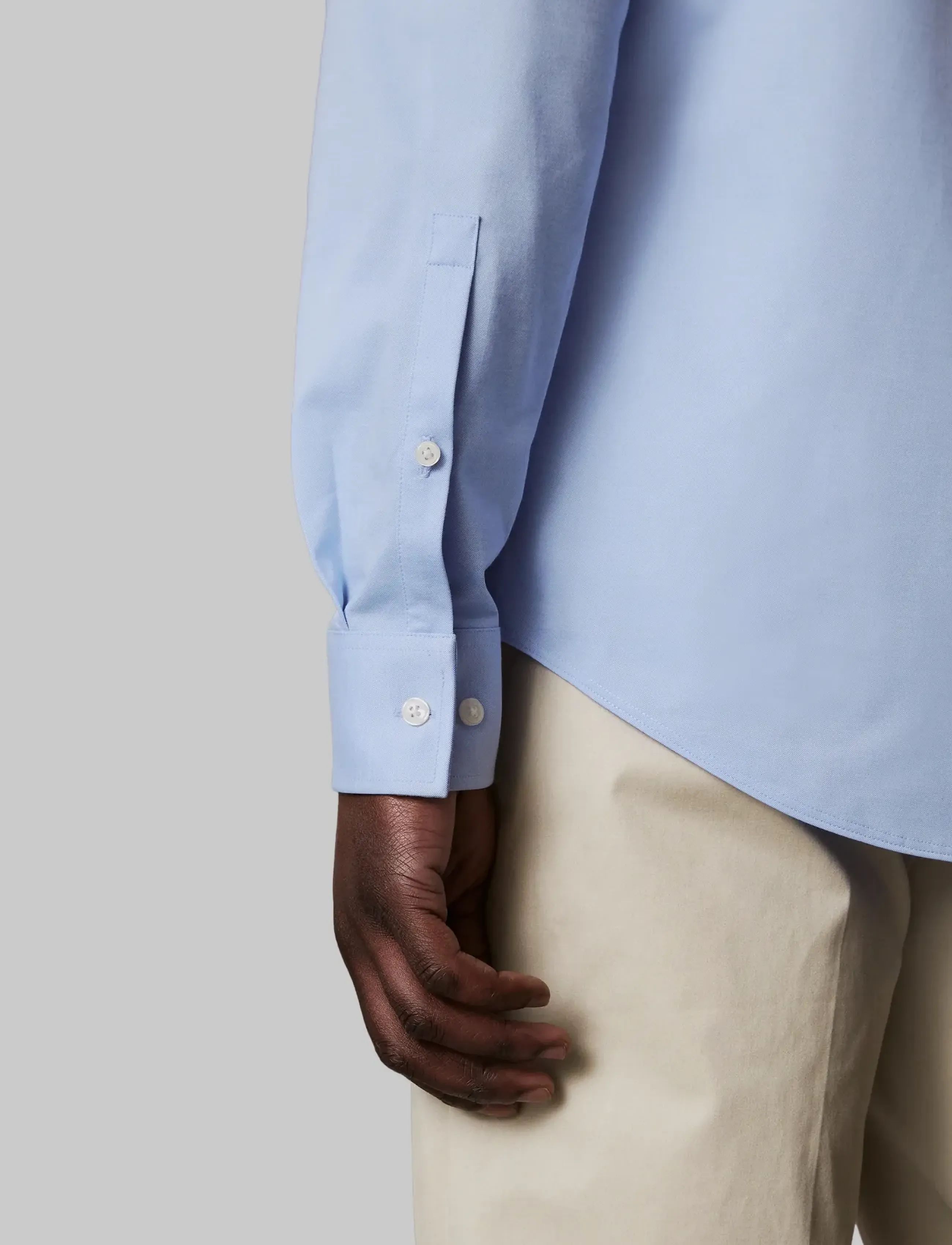 Calvin Klein - SLIM REF KNIT SLD - ametlikud särgid - blue - 4