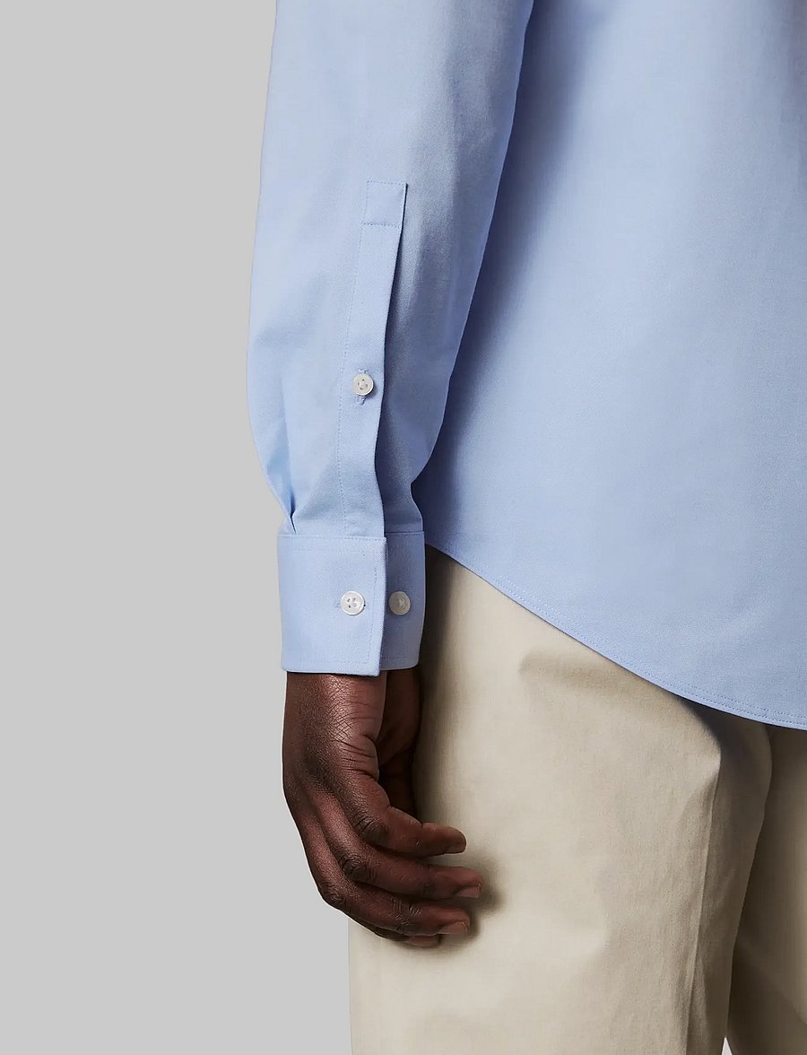 Calvin Klein - SLIM REF KNIT SLD - ametlikud särgid - blue - 4