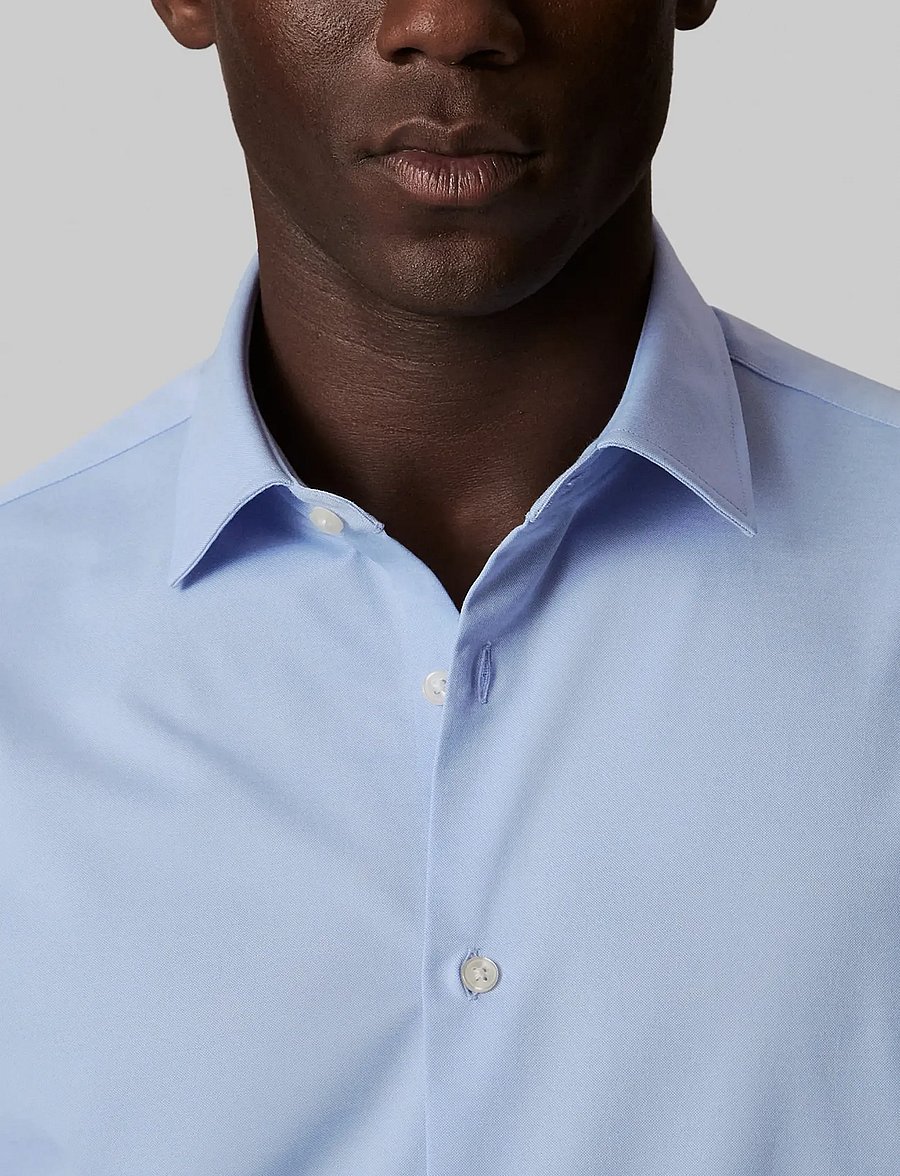 Calvin Klein - SLIM REF KNIT SLD - ametlikud särgid - blue - 5