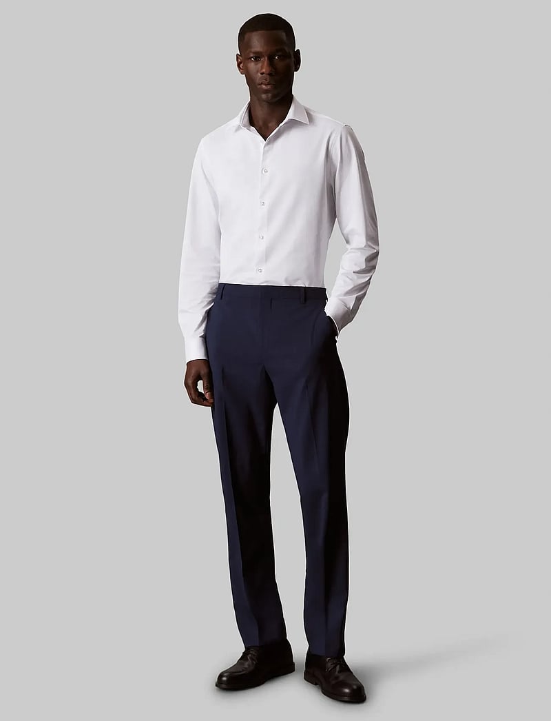 Calvin Klein - SLIM REF KNIT SLD - formelle hemden - white - 0