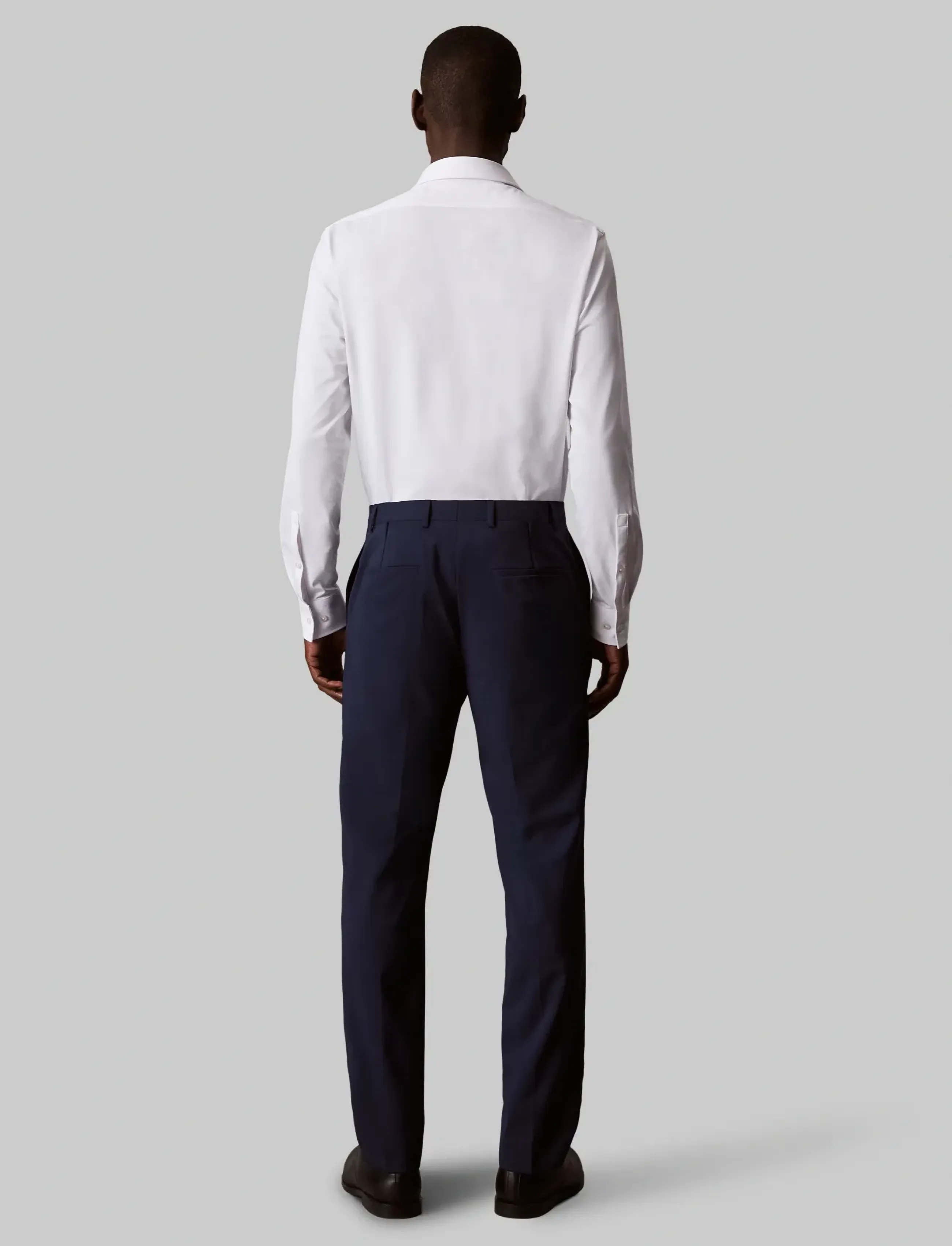 Calvin Klein - SLIM REF KNIT SLD - kostymskjortor - white - 2