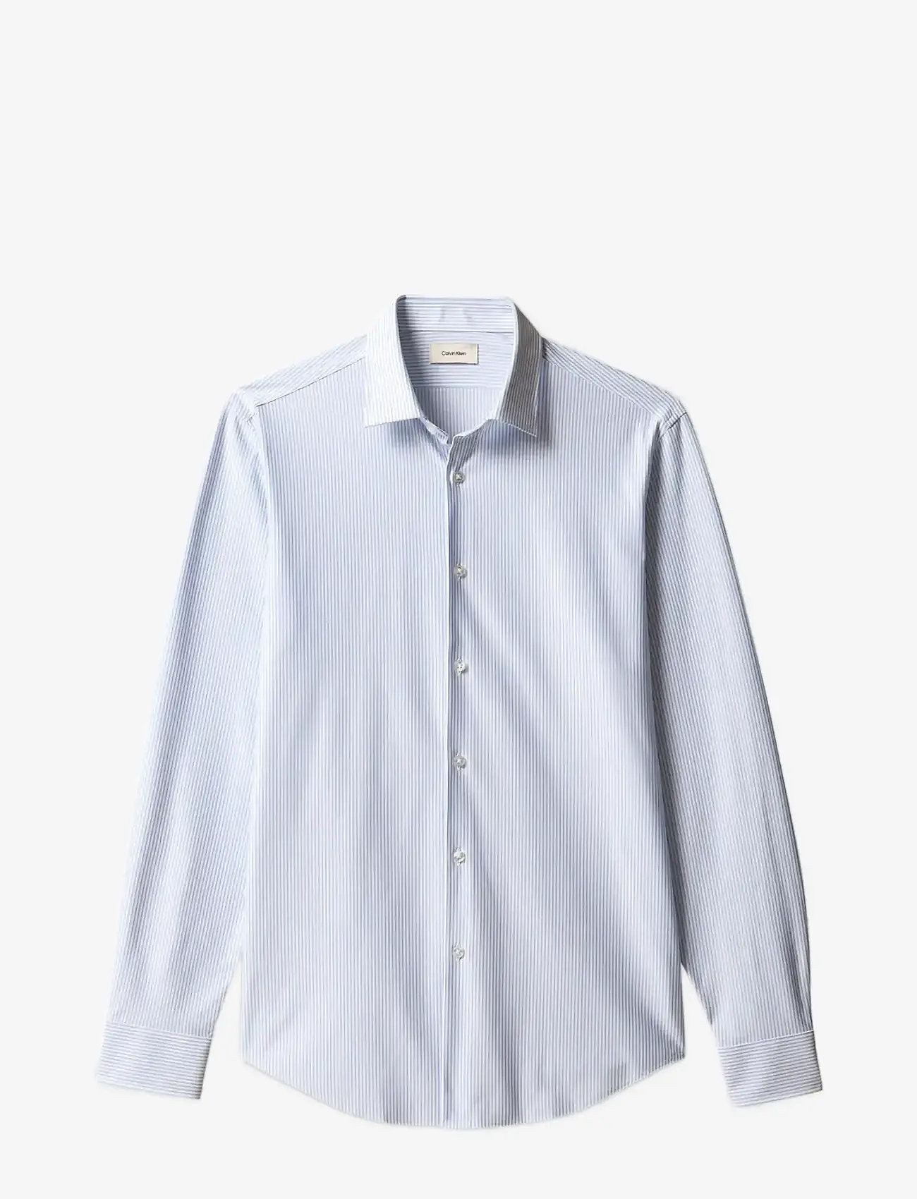 Calvin Klein - SLIM REF KNIT STP - stribede skjorter - blue - 2