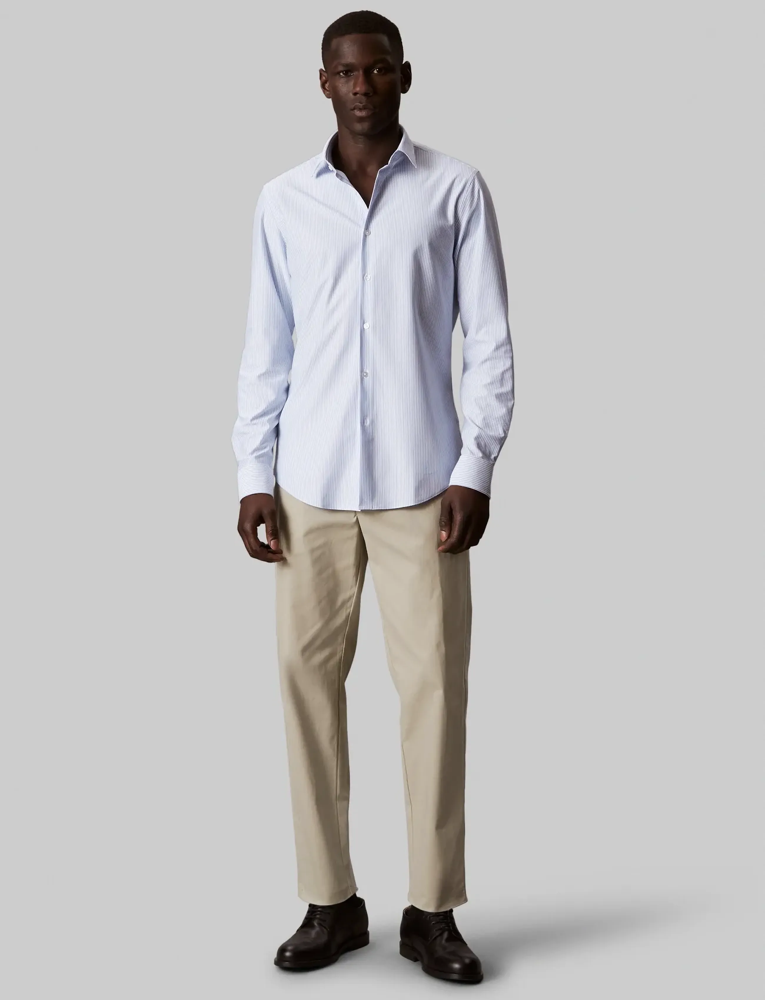 Calvin Klein - SLIM REF KNIT STP - triibulised särgid - blue - 5