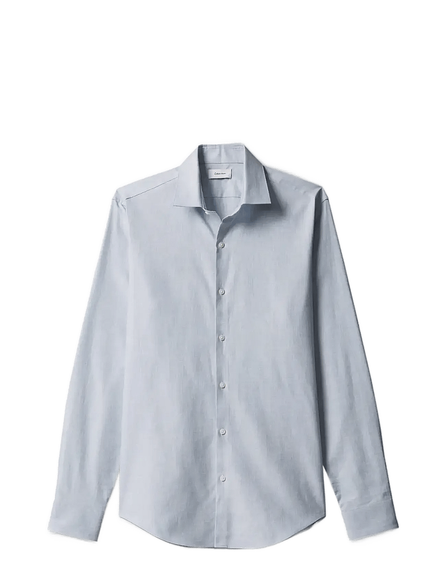 Calvin Klein - SLIM SFT MELANGE CMFT SLD - formelle hemden - blue - 0