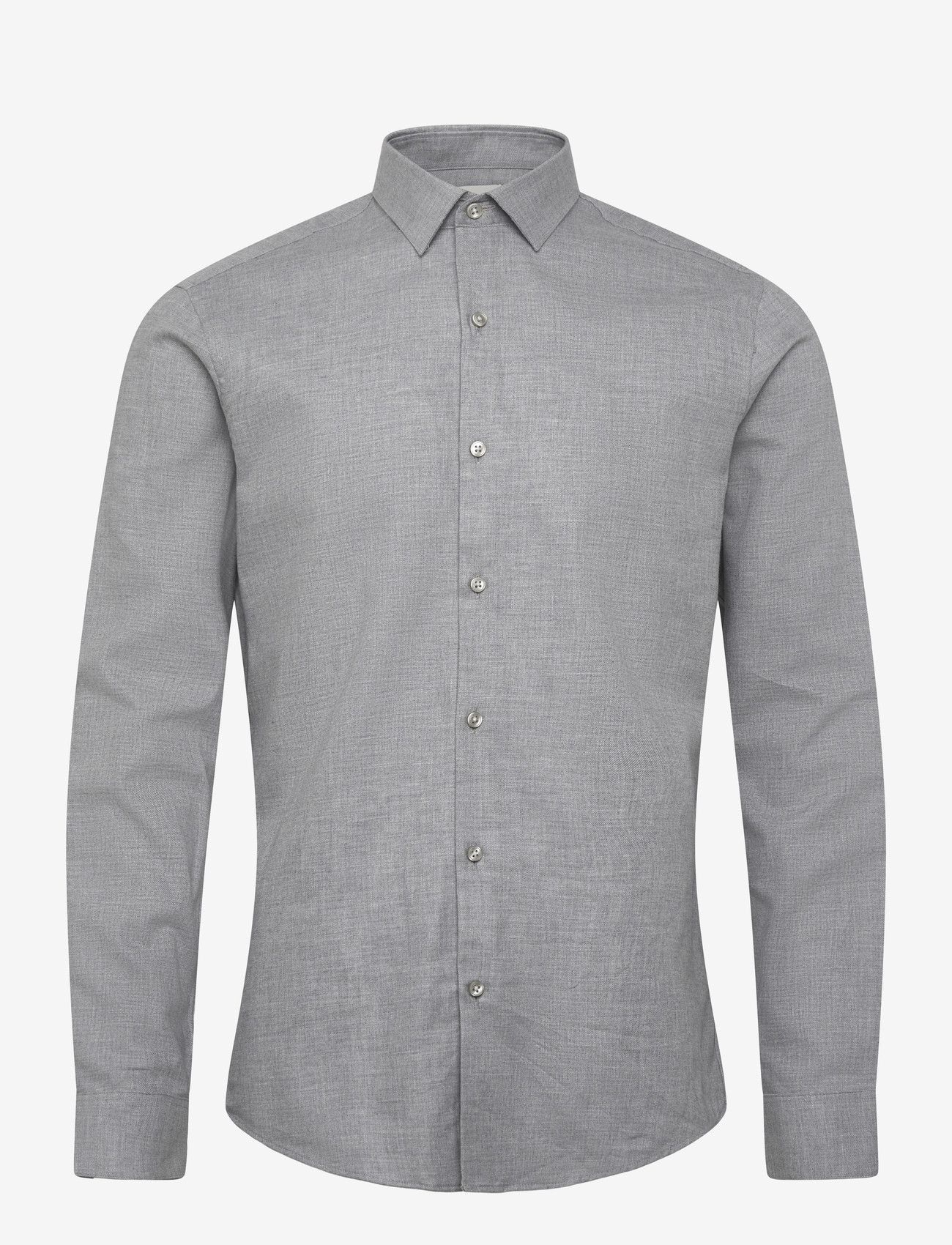 Calvin Klein - SLIM SFT MELANGE CMFT SLD - pidulikud särgid - grey - 0